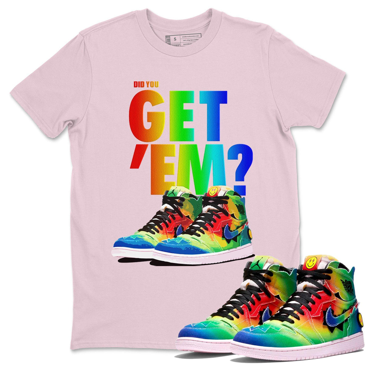 Jordan 1 J Balvin Sneaker Matching T-Shirt Did You Get Em SNRT Sneaker Tees Jordan 1 J Balvin Drip Gear Zone Crew Neck Tees