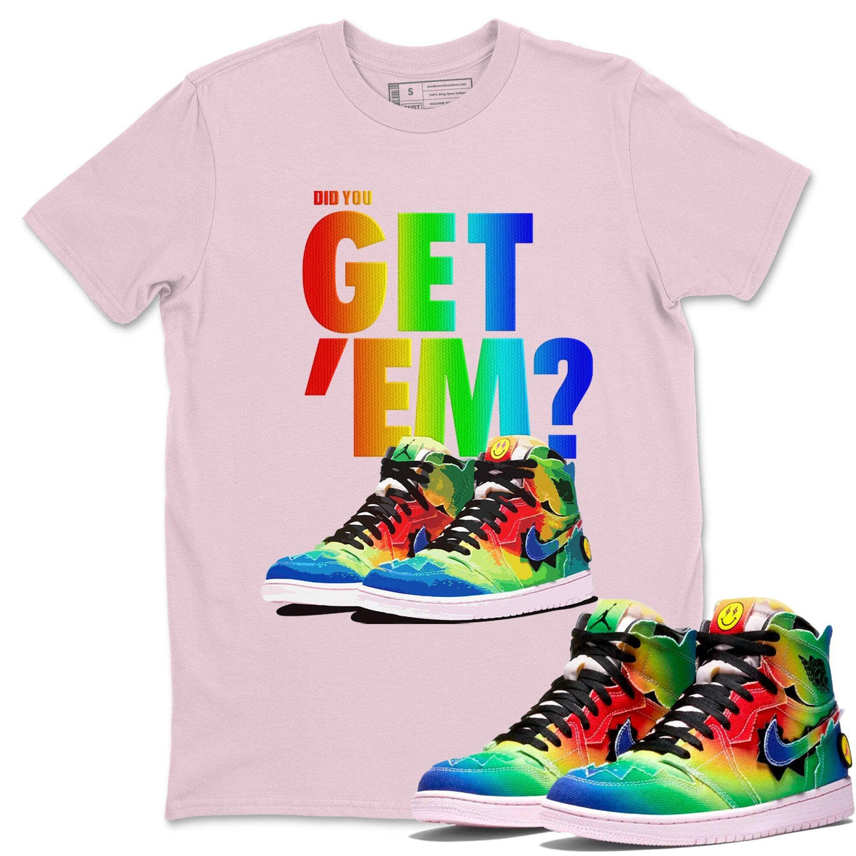 Jordan 1 J Balvin Sneaker Matching T-Shirt Did You Get Em SNRT Sneaker Tees Jordan 1 J Balvin Drip Gear Zone Crew Neck Tees