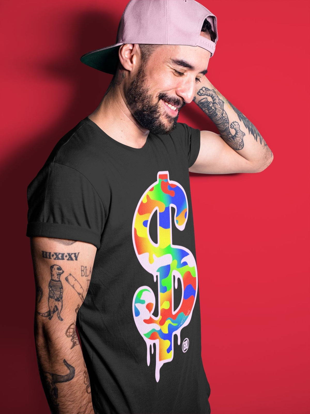 Jordan 1 J Balvin Sneaker Matching T-Shirt Dollar Camo Sneaker Tees Jordan 1 J Balvin Sneaker Release Tees Crew Neck Tees
