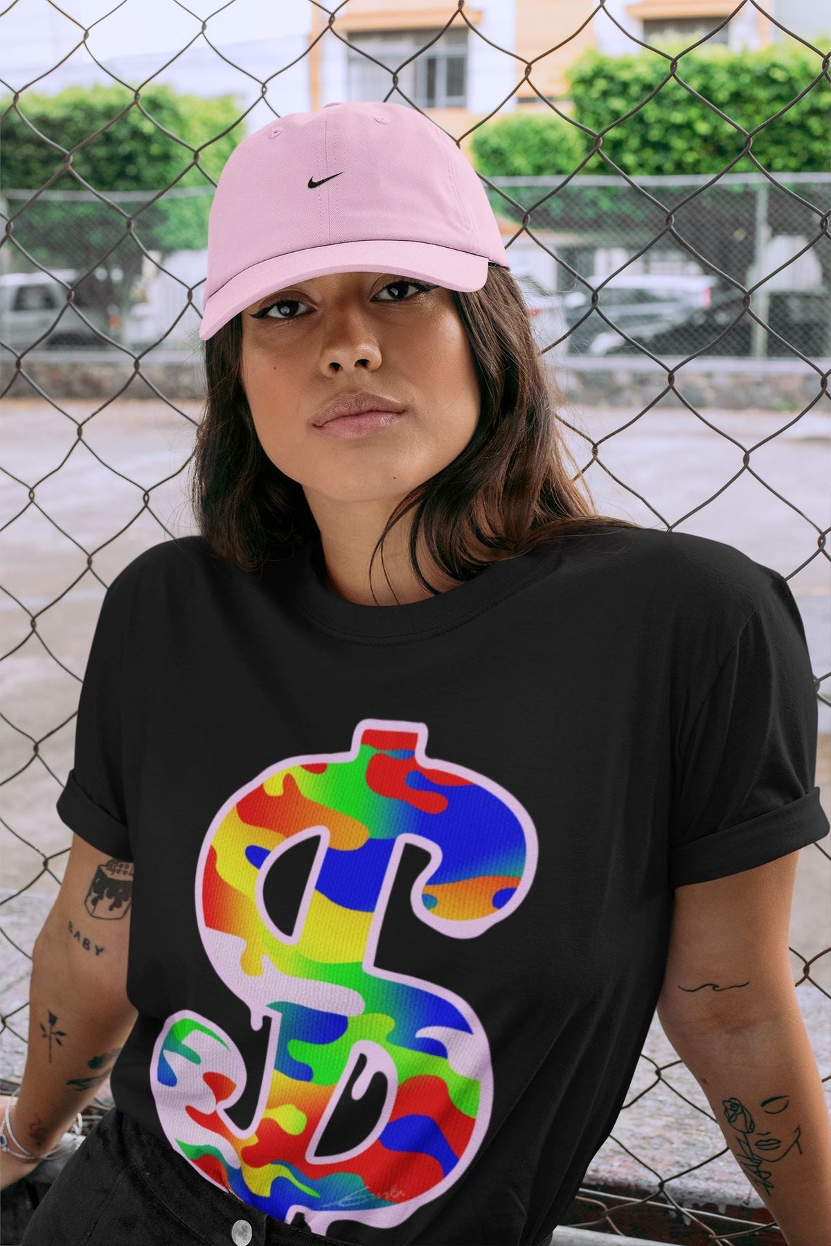 Jordan 1 J Balvin Sneaker Matching T-Shirt Dollar Camo Sneaker Tees Jordan 1 J Balvin Sneaker Release Tees Crew Neck Tees