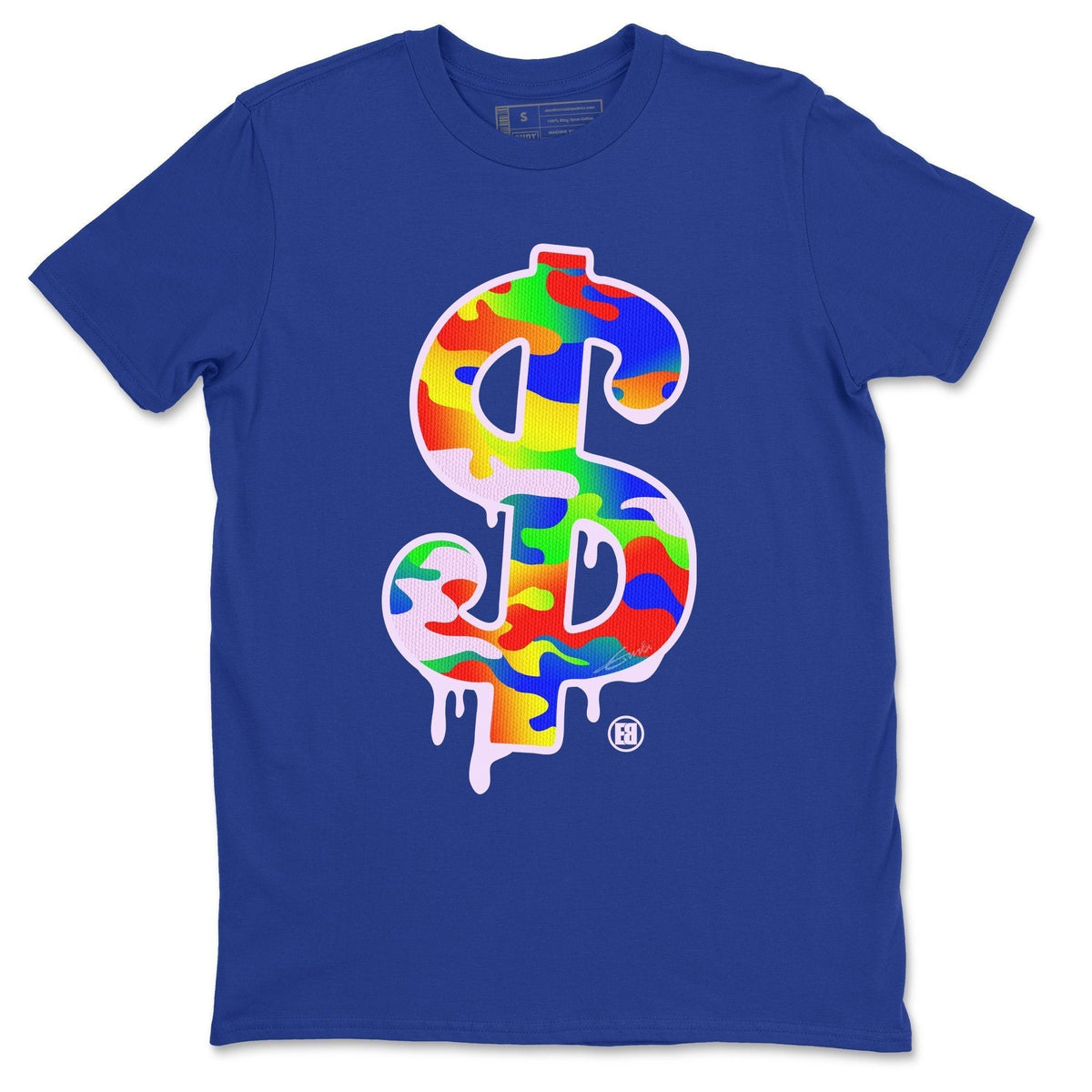Jordan 1 J Balvin Sneaker Matching T-Shirt Dollar Camo Sneaker Tees Jordan 1 J Balvin Sneaker Release Tees Crew Neck Tees