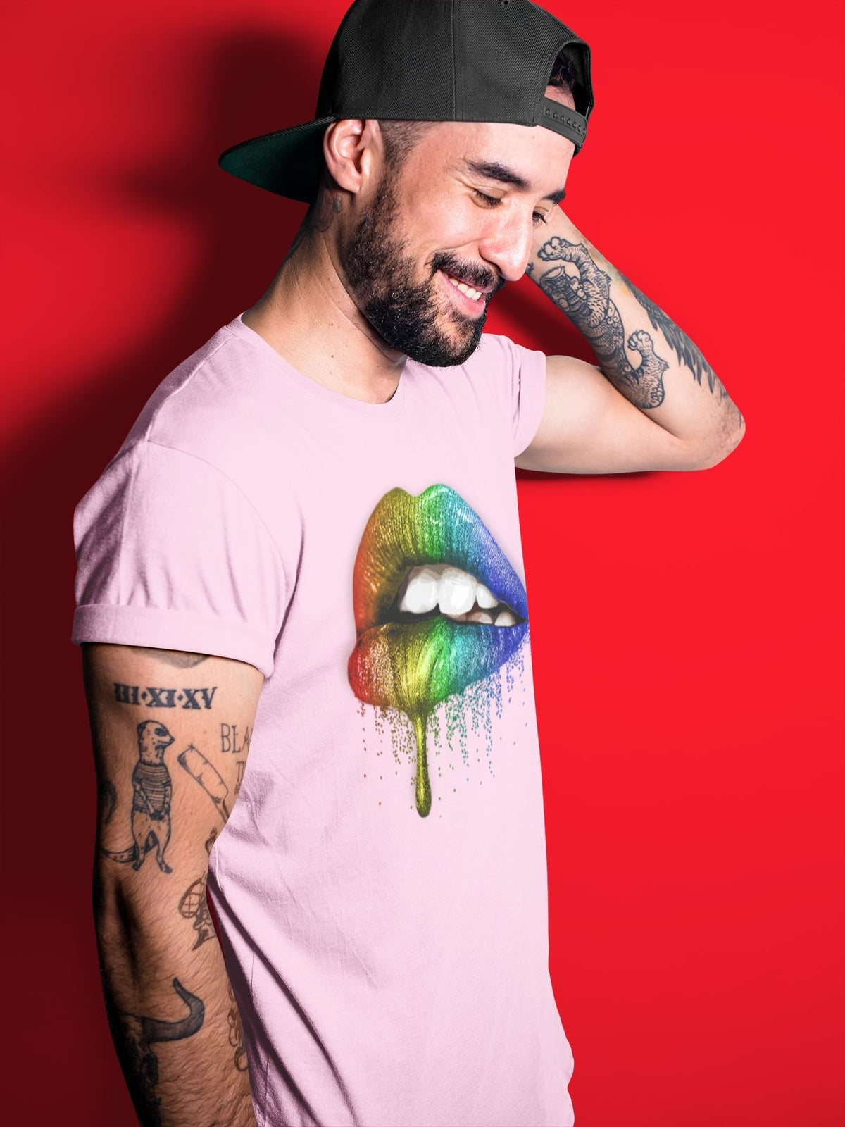 Jordan 1 J Balvin Sneaker Matching T-Shirt Dripping Lips Sneaker Tees Jordan 1 J Balvin Sneaker Release Tees Crew Neck Tees