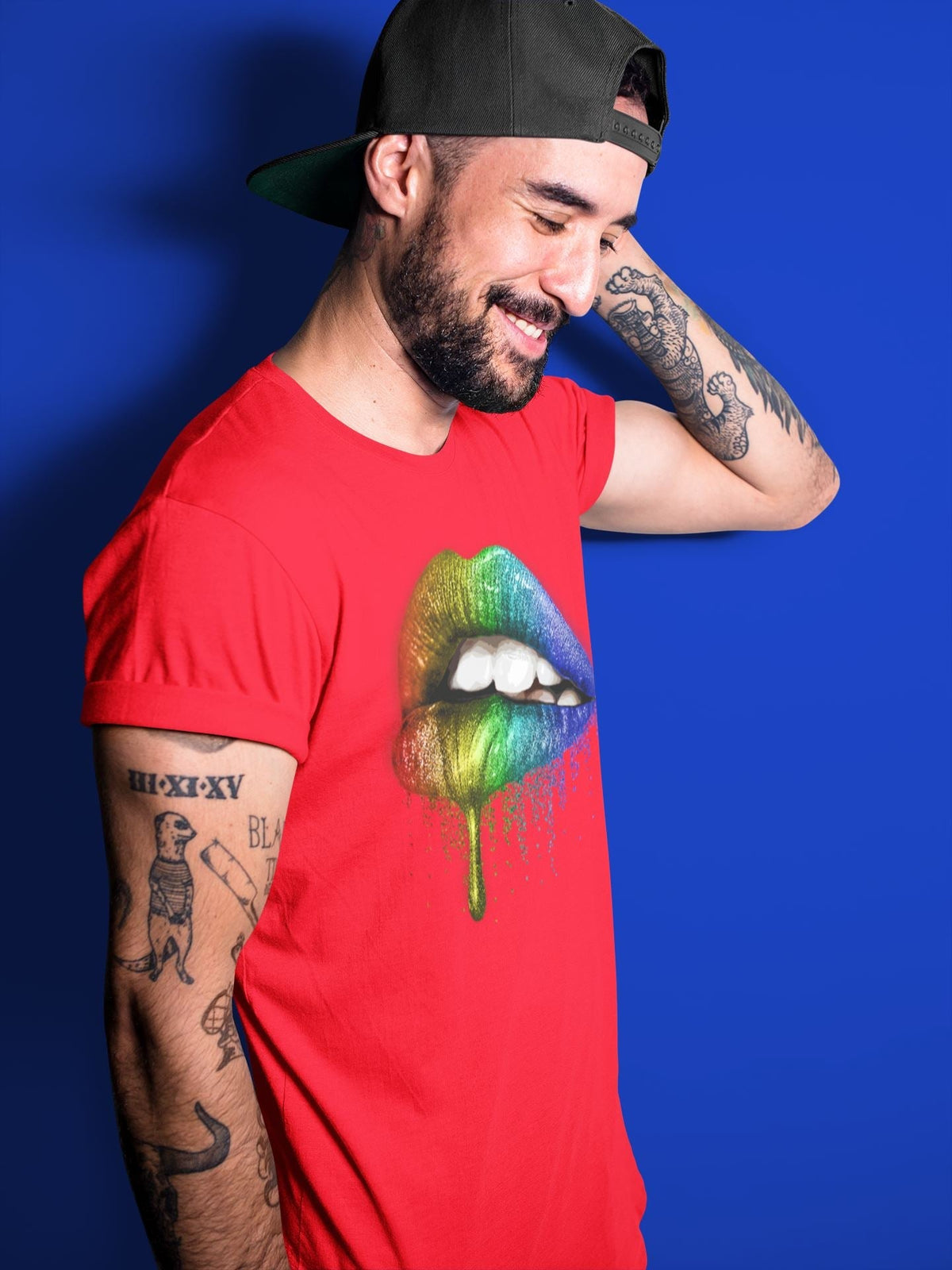Jordan 1 J Balvin Sneaker Matching T-Shirt Dripping Lips Sneaker Tees Jordan 1 J Balvin Sneaker Release Tees Crew Neck Tees