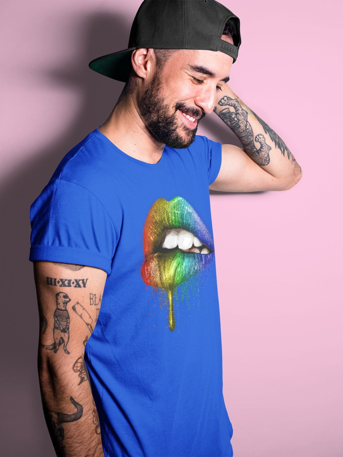 Jordan 1 J Balvin Sneaker Matching T-Shirt Dripping Lips Sneaker Tees Jordan 1 J Balvin Sneaker Release Tees Crew Neck Tees