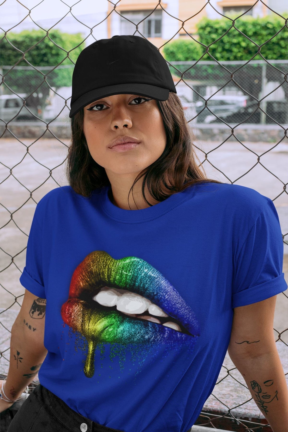 Jordan 1 J Balvin Sneaker Matching T-Shirt Dripping Lips Sneaker Tees Jordan 1 J Balvin Sneaker Release Tees Crew Neck Tees