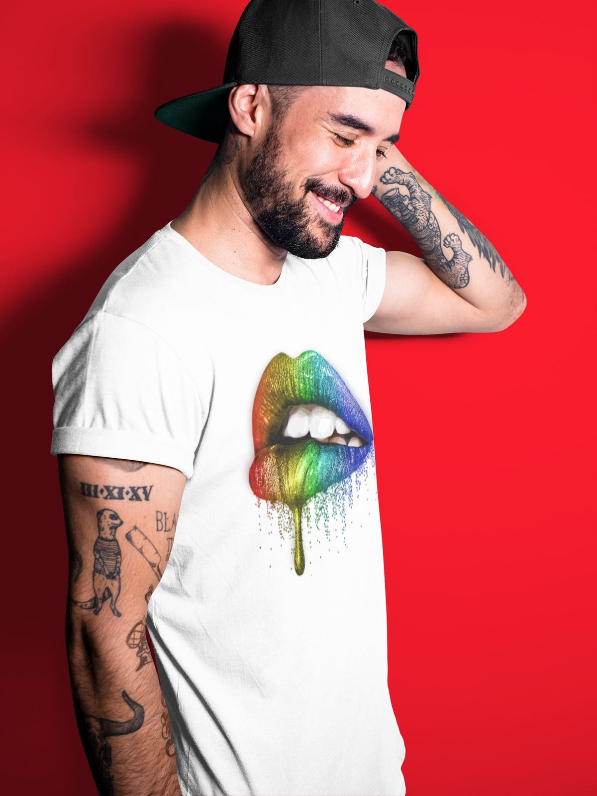 Jordan 1 J Balvin Sneaker Matching T-Shirt Dripping Lips Sneaker Tees Jordan 1 J Balvin Sneaker Release Tees Crew Neck Tees