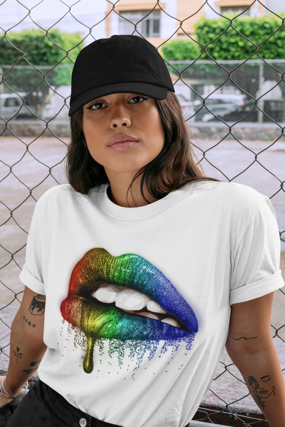 Jordan 1 J Balvin Sneaker Matching T-Shirt Dripping Lips Sneaker Tees Jordan 1 J Balvin Sneaker Release Tees Crew Neck Tees