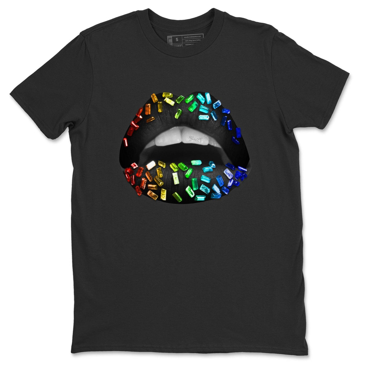 Jordan 1 J Balvin Sneaker Matching T-Shirt Lips Jewel Sneaker Tees Jordan 1 J Balvin Sneaker Release Tees Crew Neck Tees