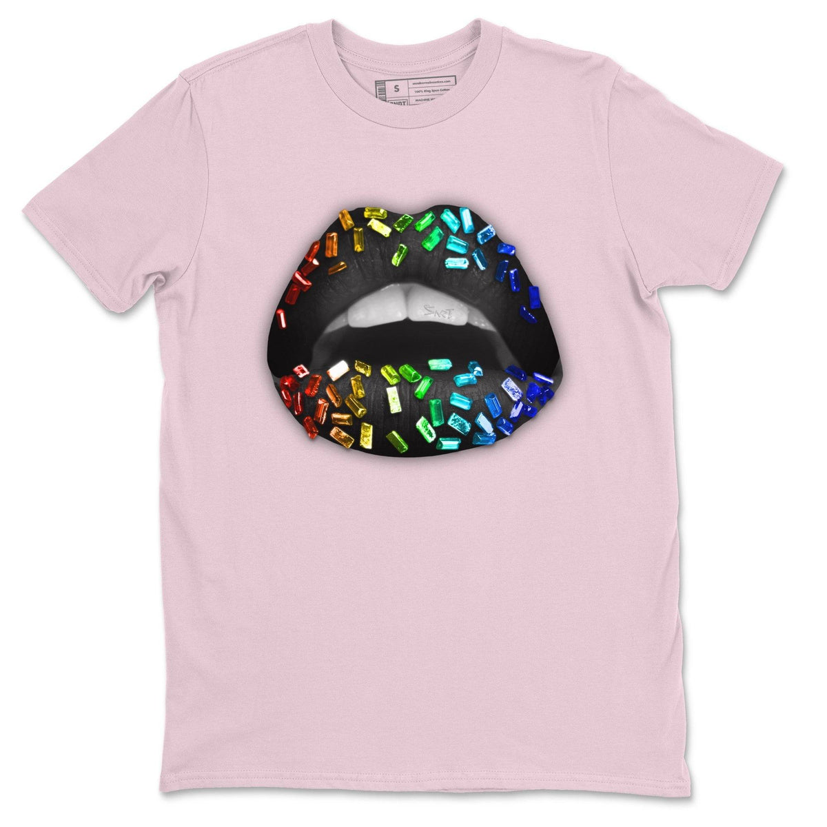 Jordan 1 J Balvin Sneaker Matching T-Shirt Lips Jewel Sneaker Tees Jordan 1 J Balvin Sneaker Release Tees Crew Neck Tees