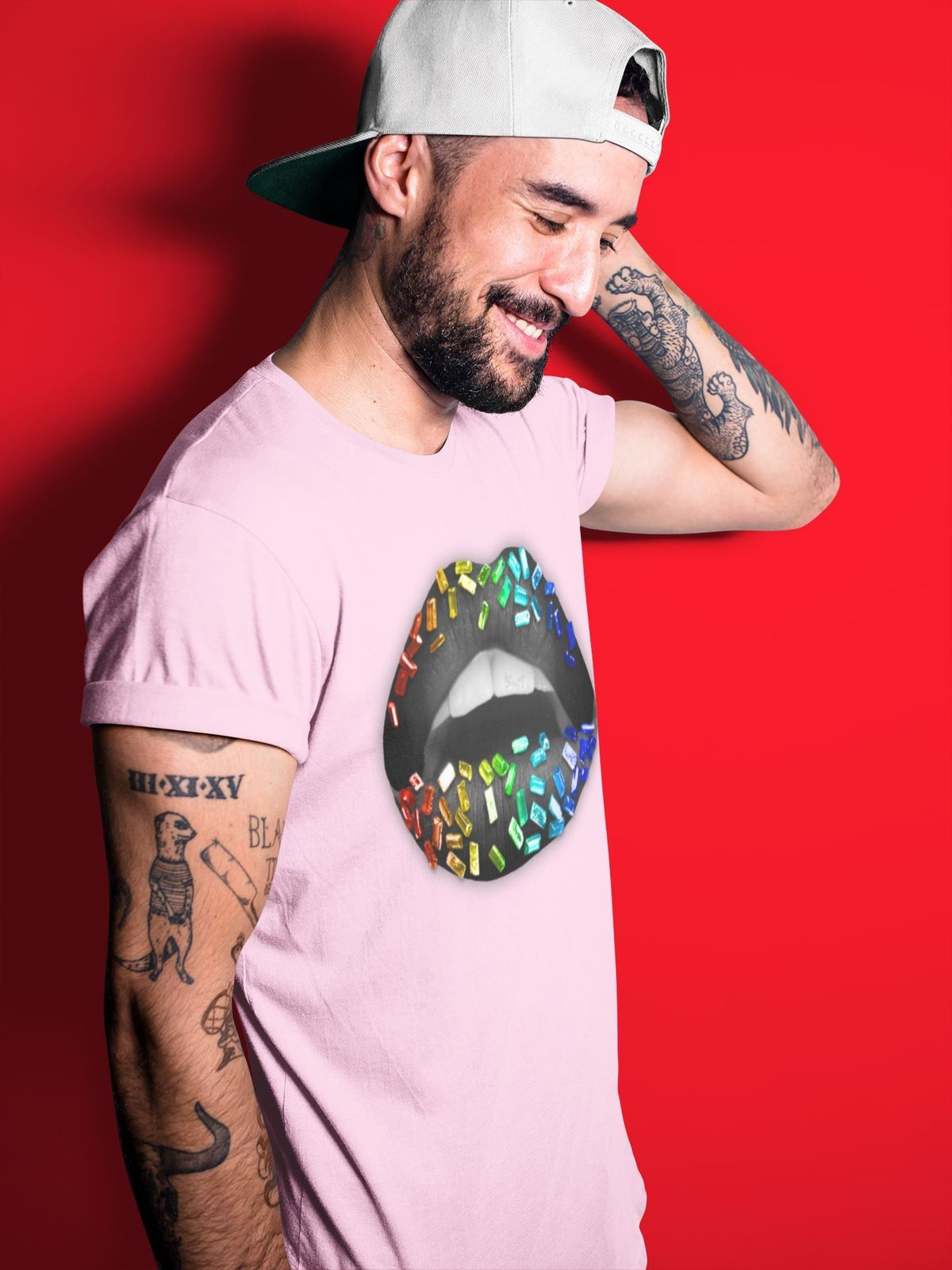 Jordan 1 J Balvin Sneaker Matching T-Shirt Lips Jewel Sneaker Tees Jordan 1 J Balvin Sneaker Release Tees Crew Neck Tees