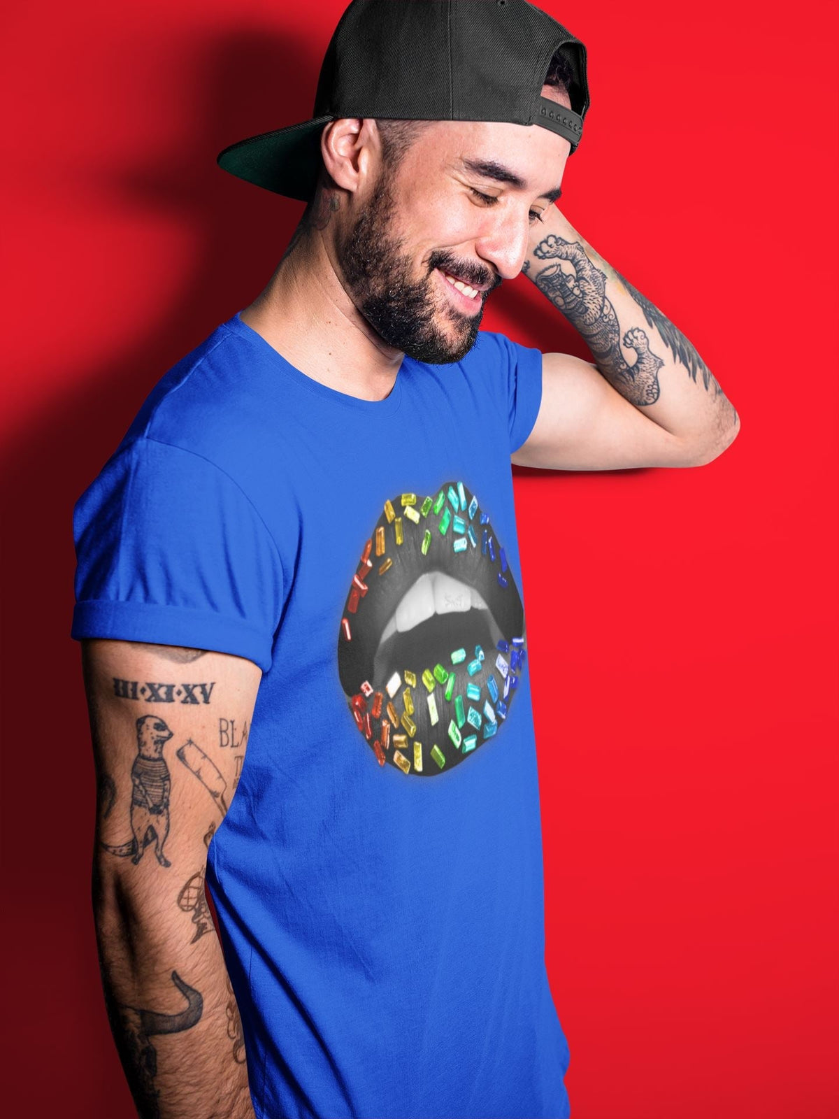 Jordan 1 J Balvin Sneaker Matching T-Shirt Lips Jewel Sneaker Tees Jordan 1 J Balvin Sneaker Release Tees Crew Neck Tees