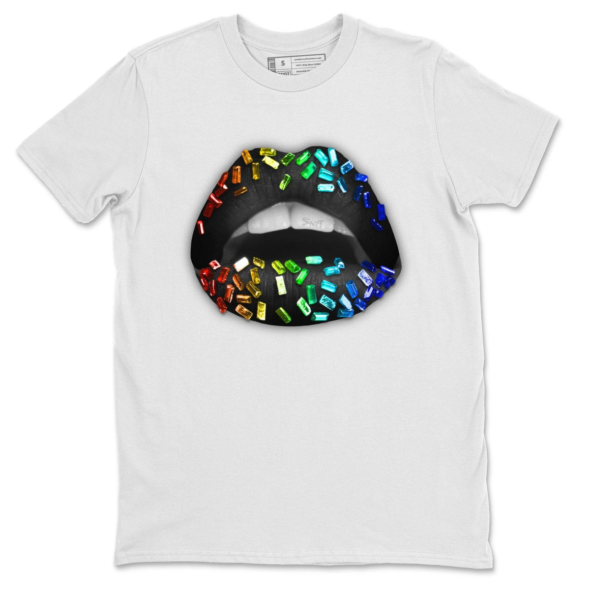 Jordan 1 J Balvin Sneaker Matching T-Shirt Lips Jewel Sneaker Tees Jordan 1 J Balvin Sneaker Release Tees Crew Neck Tees