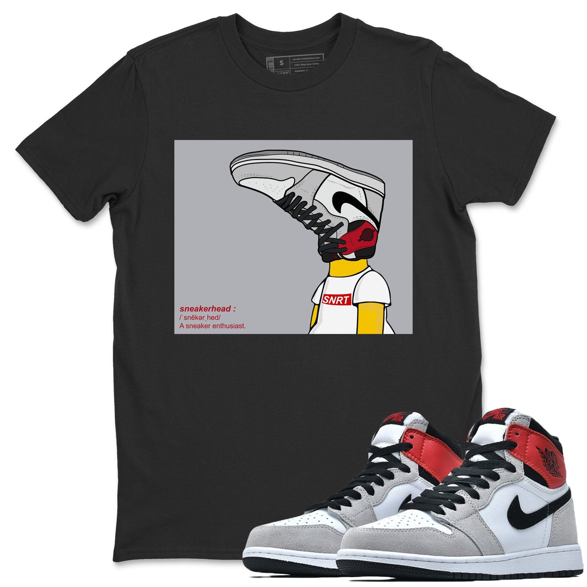 Jordan 1 Smoke Grey Sneaker Matching T-Shirt Sneakerhead Sneaker Tees Jordan 1 Smoke Grey Sneaker Release Tees Crew Neck Tees