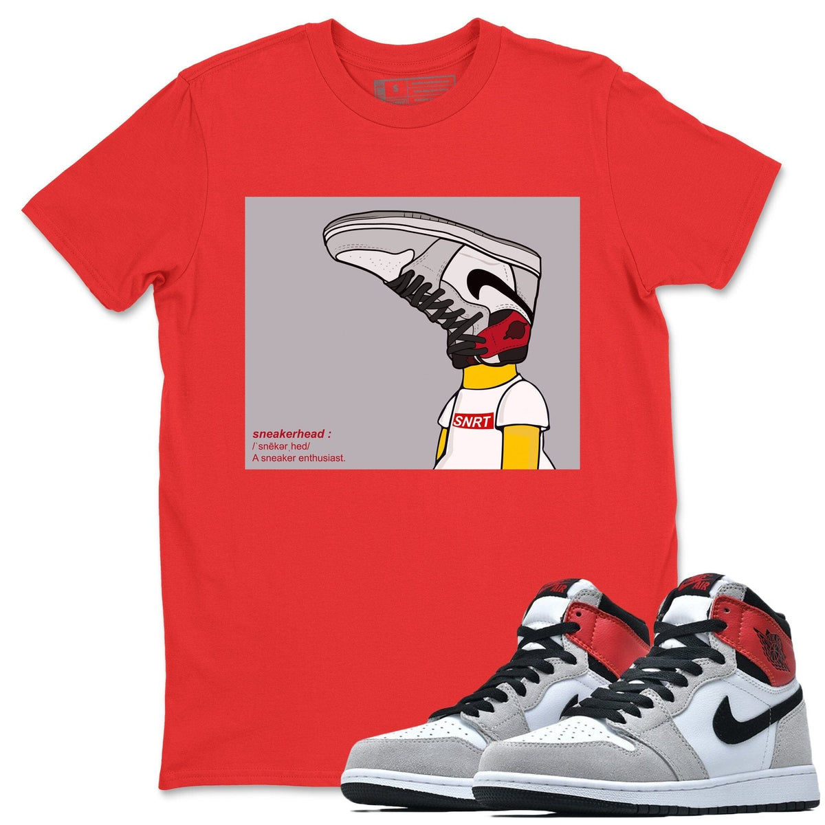 Jordan 1 Smoke Grey Sneaker Matching T-Shirt Sneakerhead Sneaker Tees Jordan 1 Smoke Grey Sneaker Release Tees Crew Neck Tees