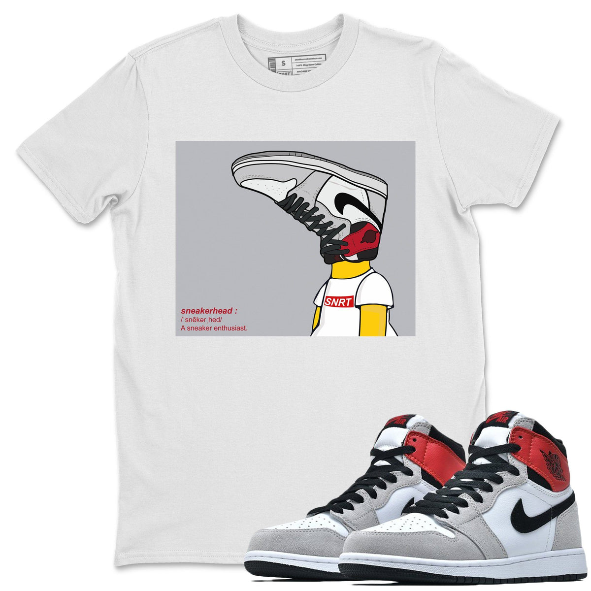 Jordan 1 Smoke Grey Sneaker Matching T-Shirt Sneakerhead Sneaker Tees Jordan 1 Smoke Grey Sneaker Release Tees Crew Neck Tees