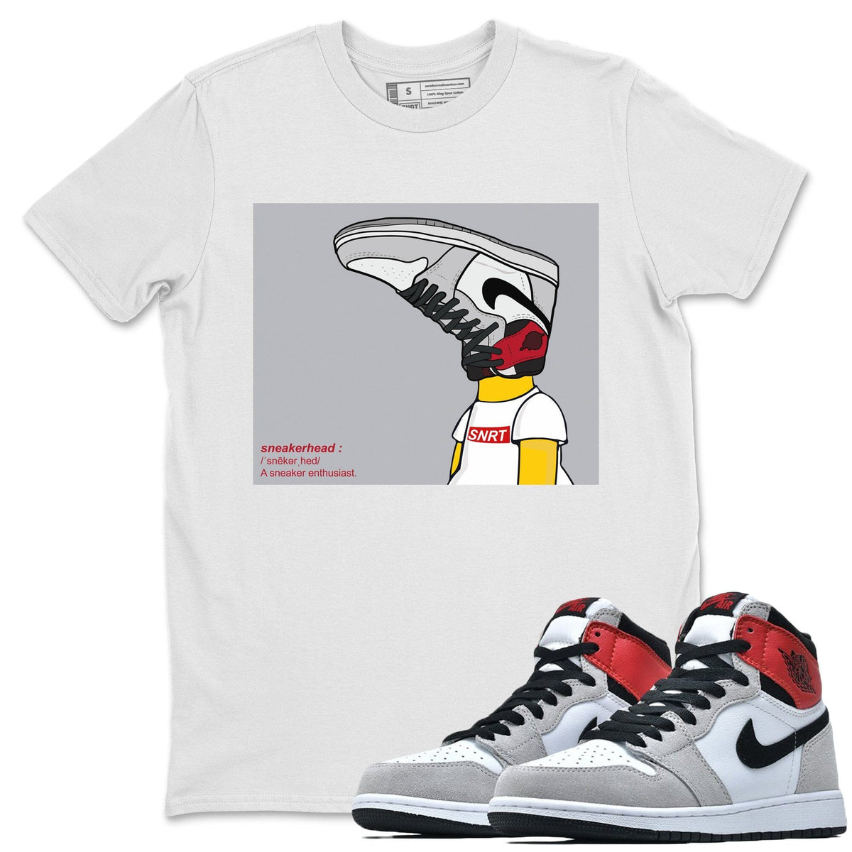 Jordan 1 Smoke Grey Sneaker Matching T-Shirt Sneakerhead Sneaker Tees Jordan 1 Smoke Grey Sneaker Release Tees Crew Neck Tees
