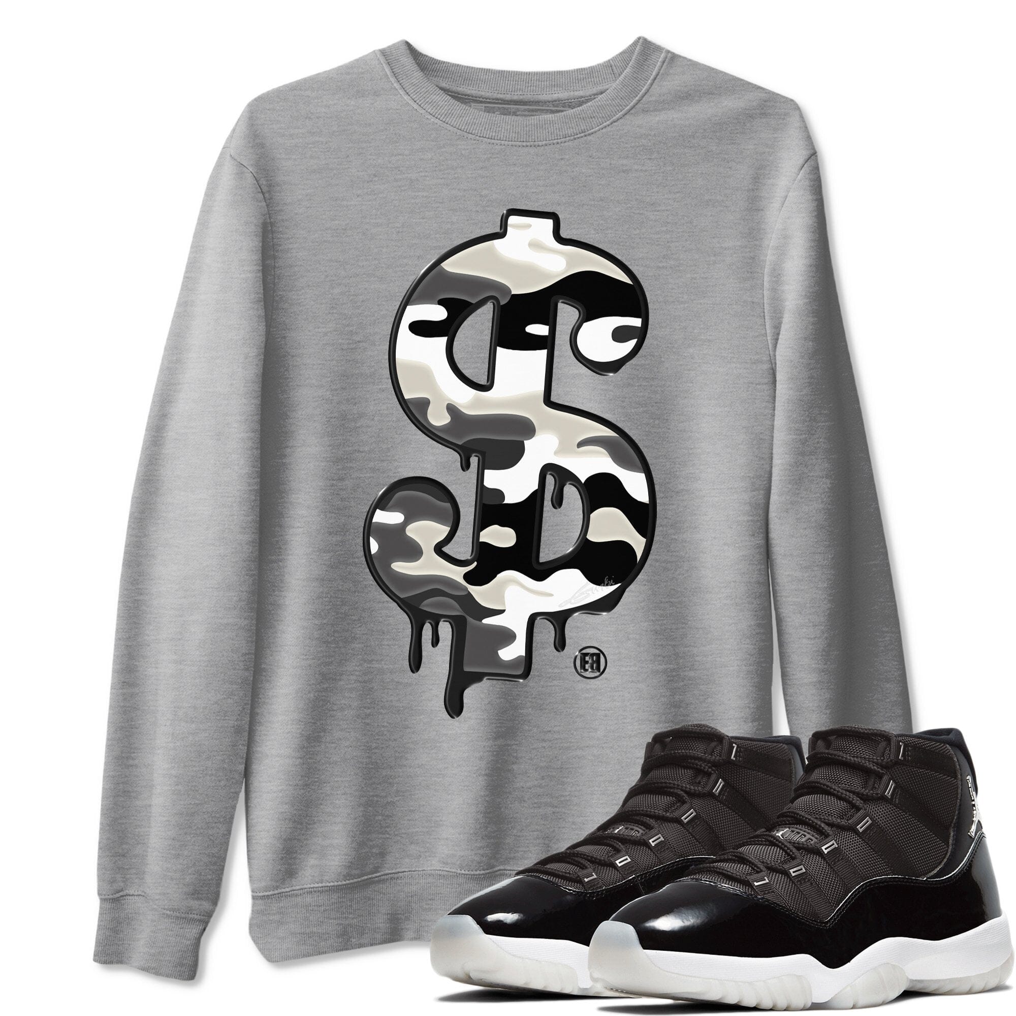 Jordan 11 Jubilee Shirt To Match Jordans Dollar Camo Sneaker Tees Jordan 11 Jubilee Drip Gear Zone Sneaker Matching Clothing Unisex Shirts