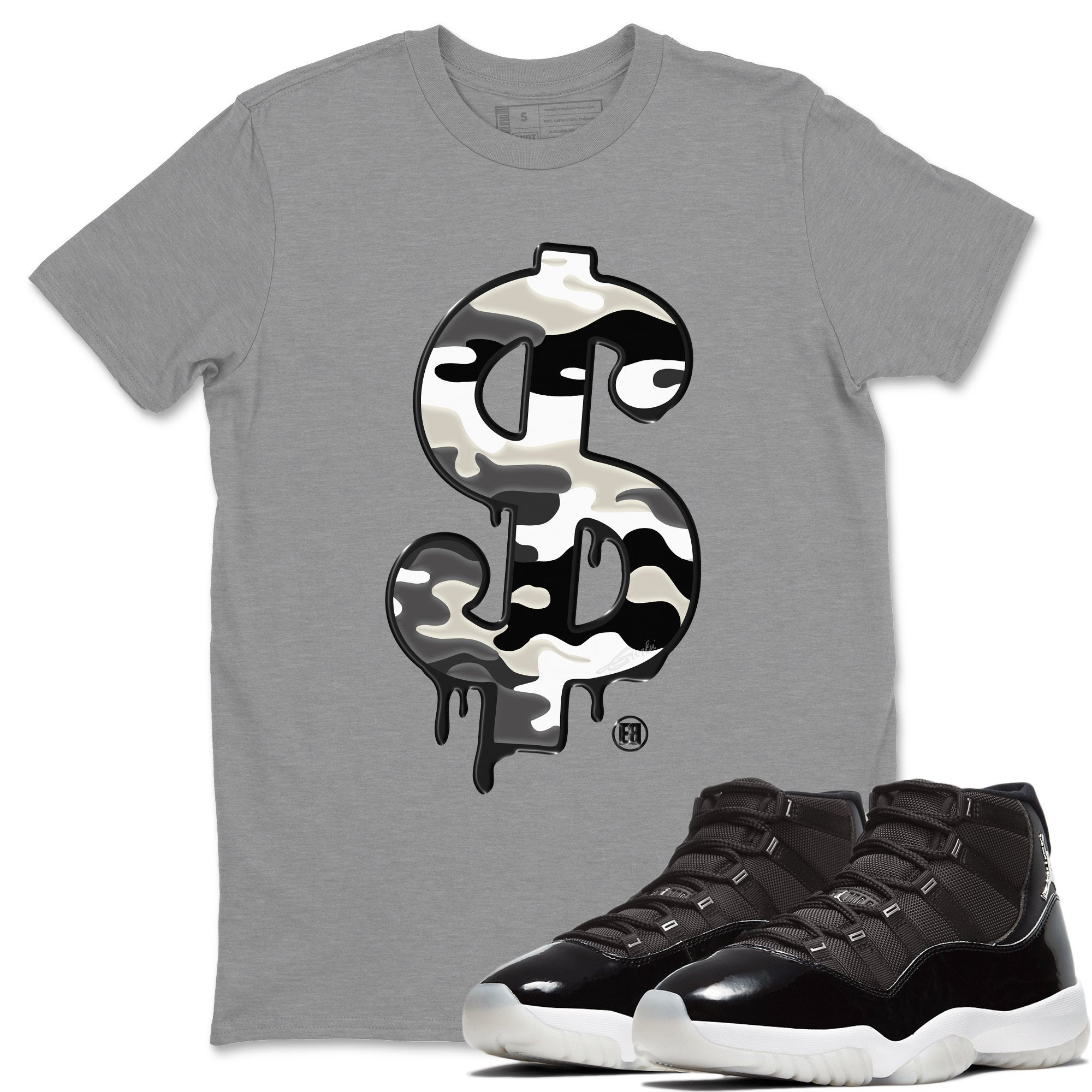 Jordan 11 Jubilee Shirt To Match Jordans Dollar Camo Sneaker Tees Jordan 11 Jubilee Drip Gear Zone Sneaker Matching Clothing Unisex Shirts