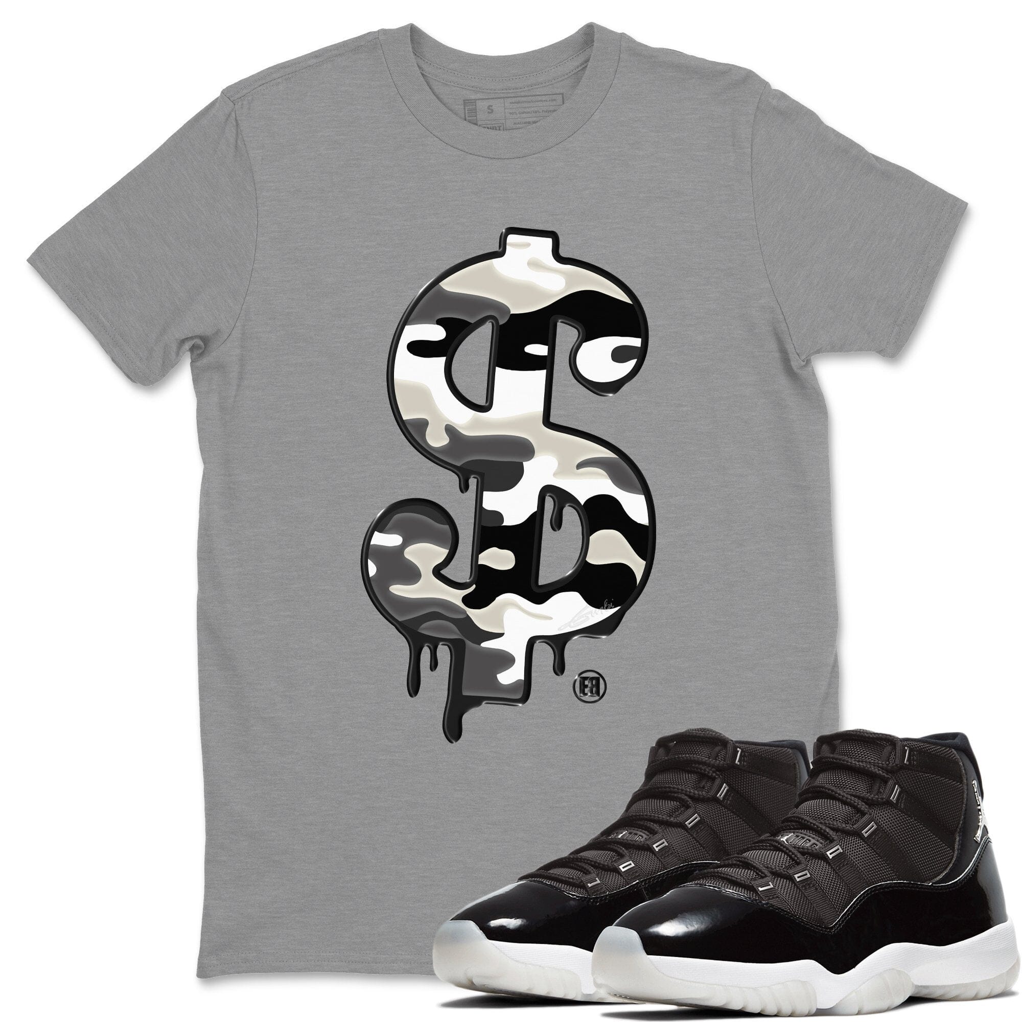 Jordan 11 Jubilee Shirt To Match Jordans Dollar Camo Sneaker Tees Jordan 11 Jubilee Drip Gear Zone Sneaker Matching Clothing Unisex Shirts