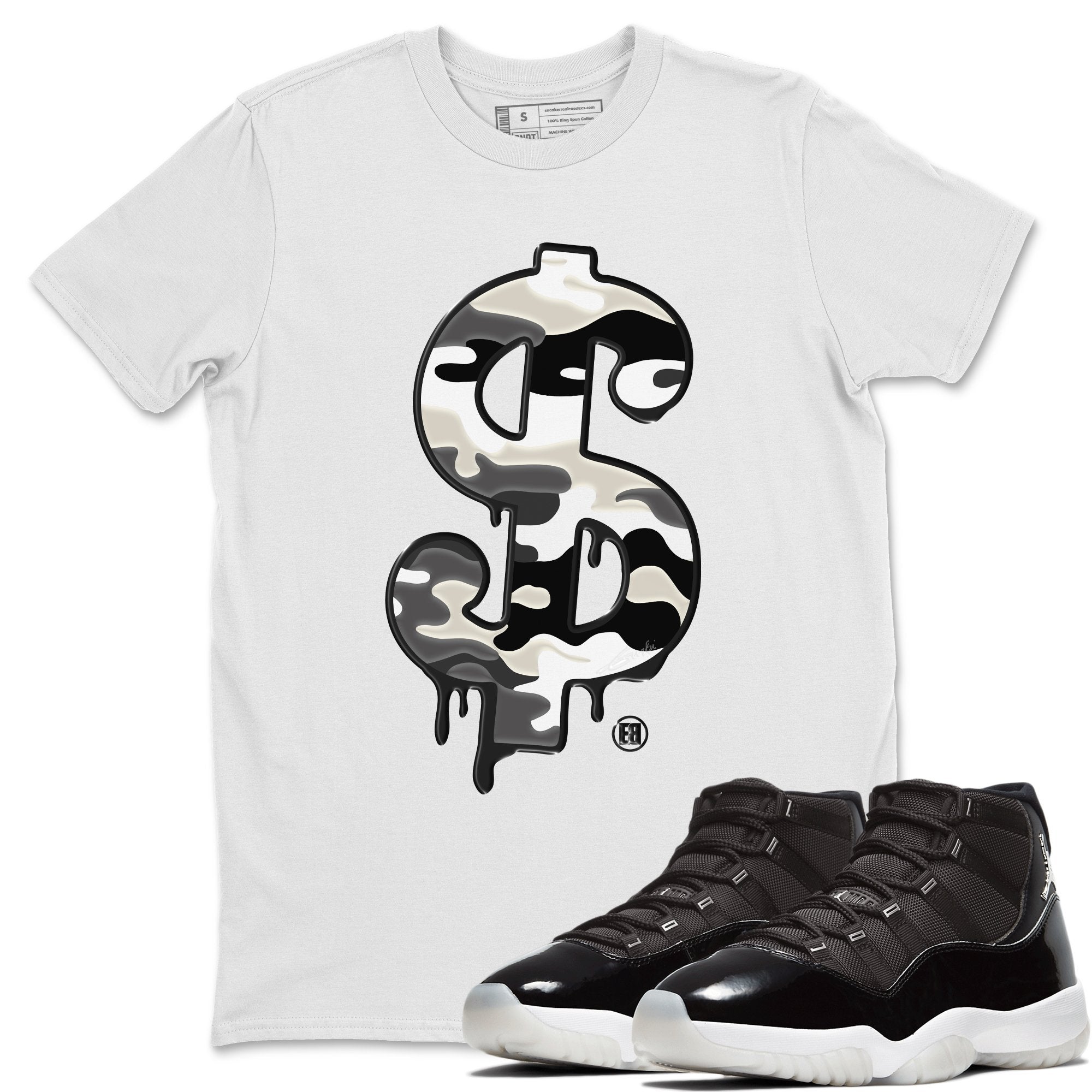 Jordan 11 Jubilee Shirt To Match Jordans Dollar Camo Sneaker Tees Jordan 11 Jubilee Drip Gear Zone Sneaker Matching Clothing Unisex Shirts