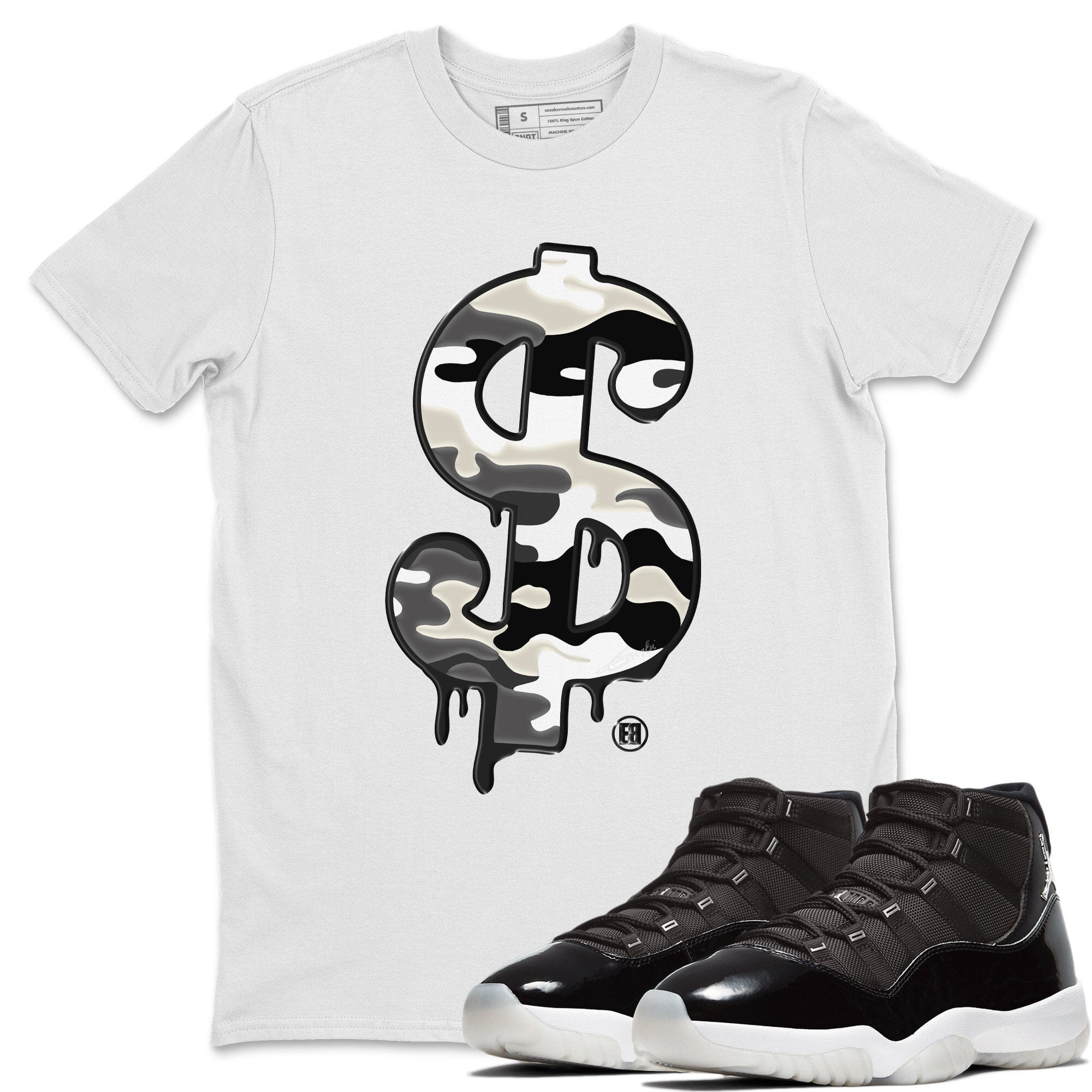 Jordan 11 Jubilee Shirt To Match Jordans Dollar Camo Sneaker Tees Jordan 11 Jubilee Drip Gear Zone Sneaker Matching Clothing Unisex Shirts