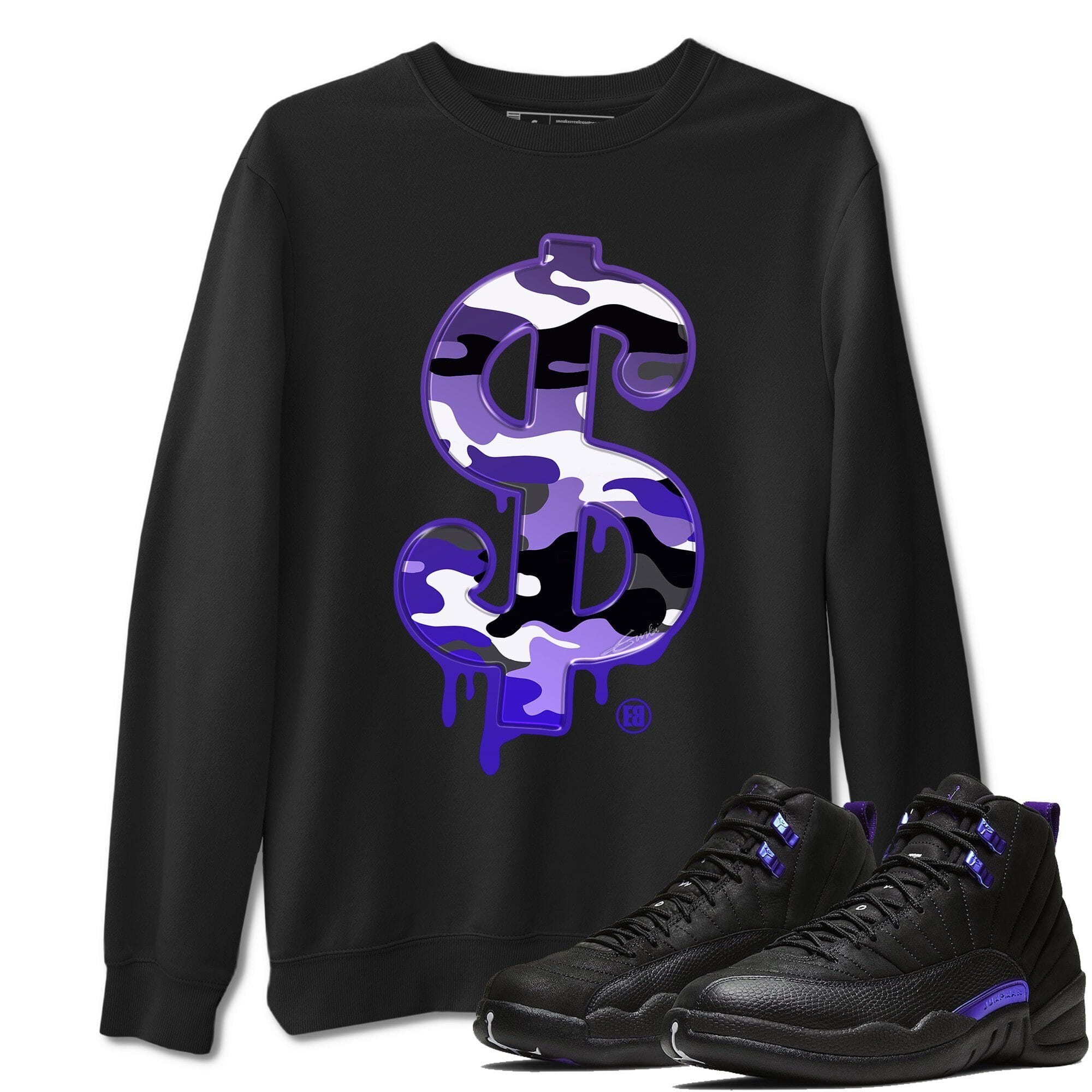 Jordan 12 Dark Concord Shirt To Match Jordans Dollar Camo Sneaker Tees Jordan 12 Dark Concord Drip Gear Zone Sneaker Matching Clothing Unisex Shirts