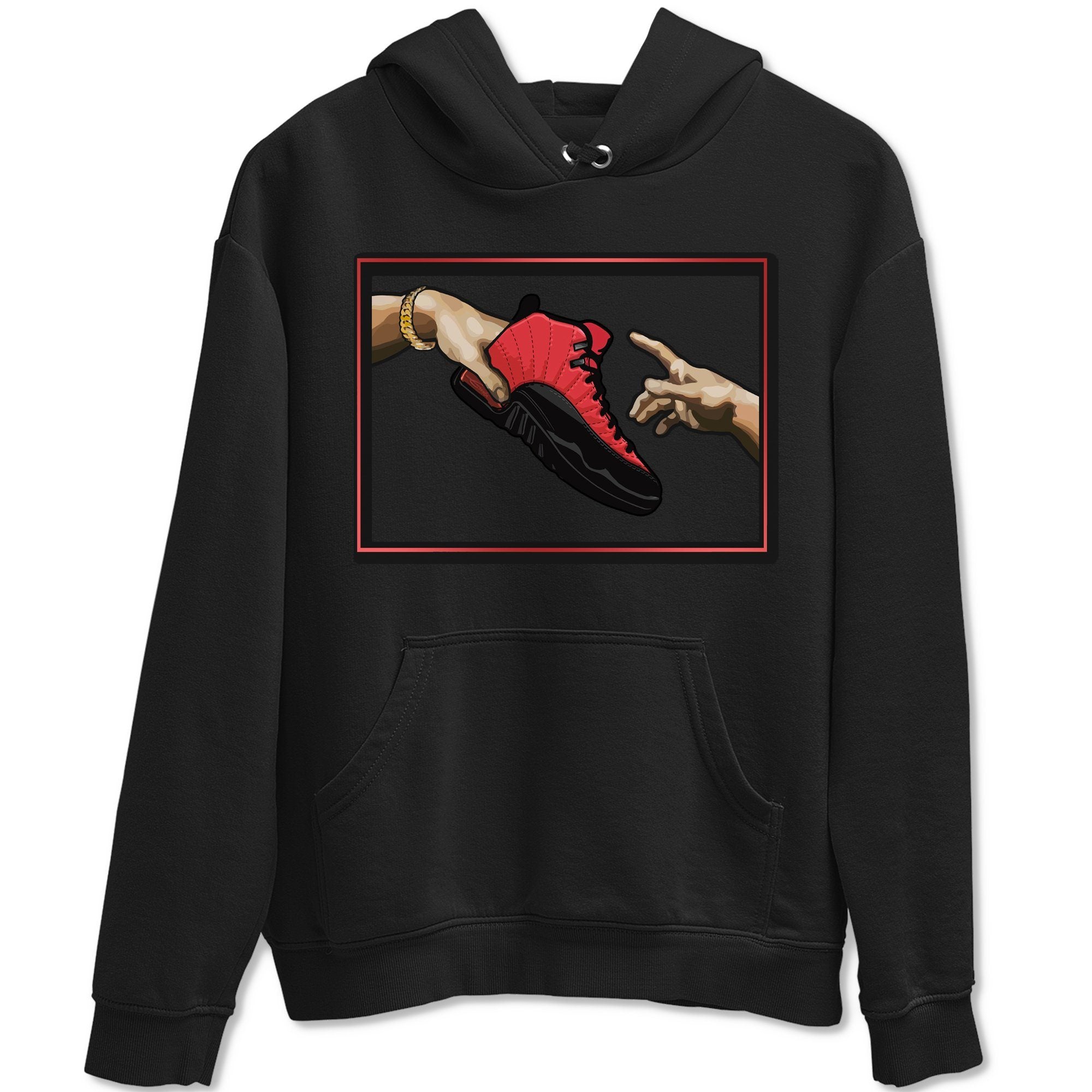 Jordan 12 Reverse Flu Game Shirt To Match Jordans Adam's Creation Sneaker Tees Jordan 12 Reverse Flu Game Drip Gear Zone Sneaker Matching Clothing Unisex Shirts