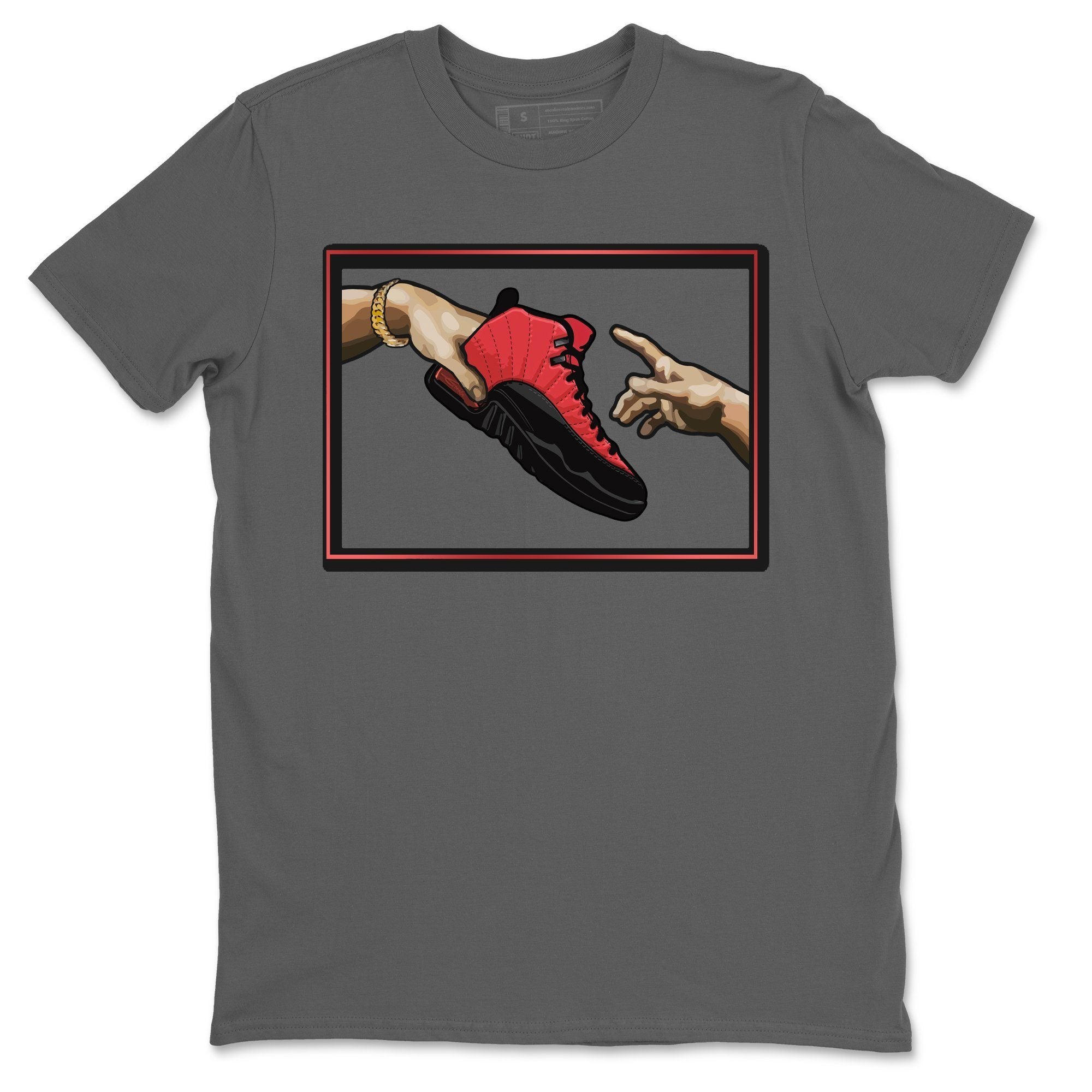 Jordan 12 Reverse Flu Game Shirt To Match Jordans Adam's Creation Sneaker Tees Jordan 12 Reverse Flu Game Drip Gear Zone Sneaker Matching Clothing Unisex Shirts