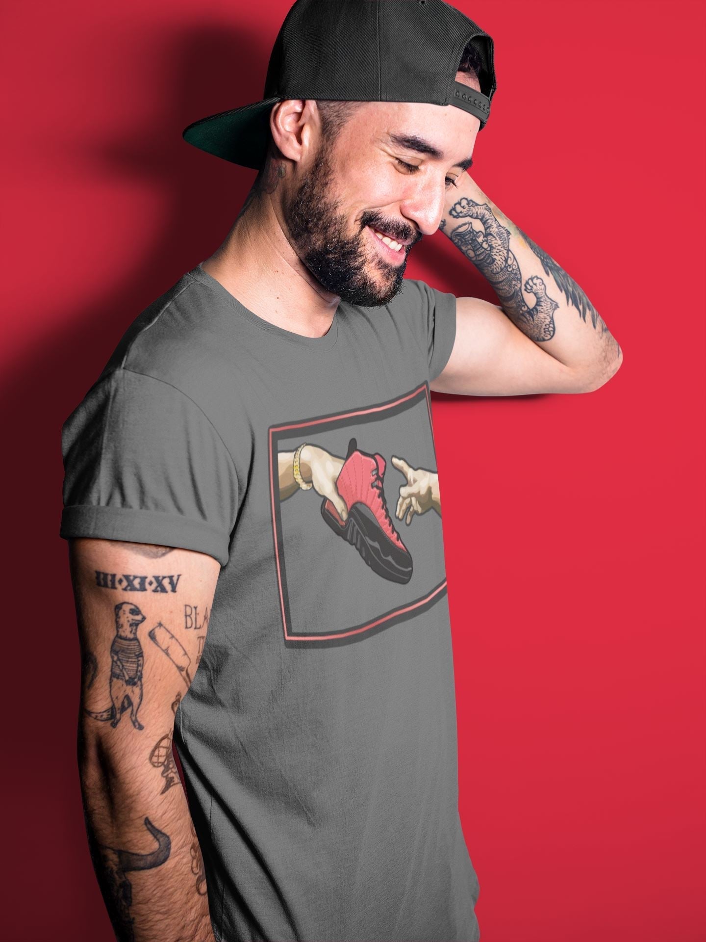 Jordan 12 Reverse Flu Game Shirt To Match Jordans Adam's Creation Sneaker Tees Jordan 12 Reverse Flu Game Drip Gear Zone Sneaker Matching Clothing Unisex Shirts