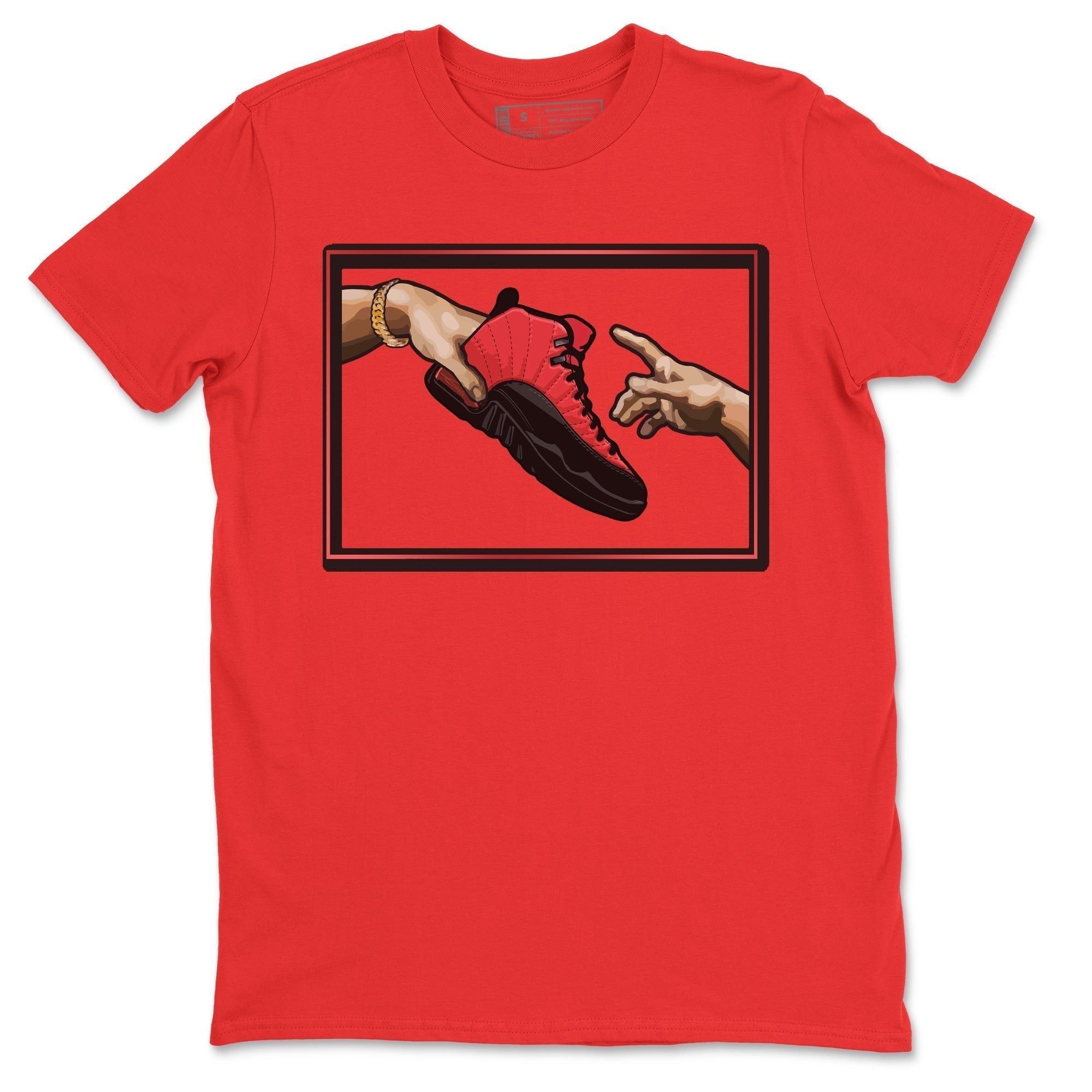 Jordan 12 Reverse Flu Game Shirt To Match Jordans Adam's Creation Sneaker Tees Jordan 12 Reverse Flu Game Drip Gear Zone Sneaker Matching Clothing Unisex Shirts