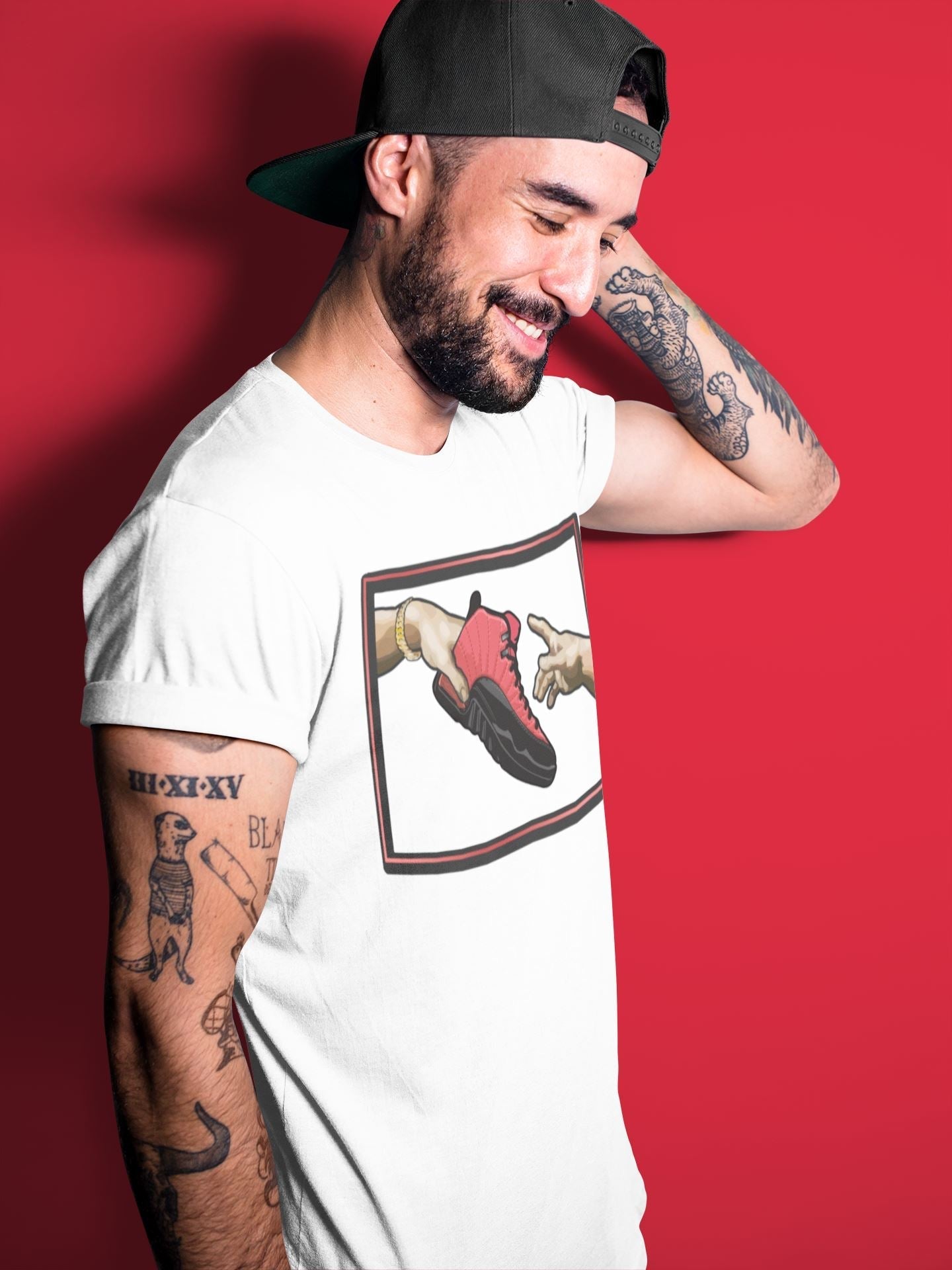 Jordan 12 Reverse Flu Game Shirt To Match Jordans Adam's Creation Sneaker Tees Jordan 12 Reverse Flu Game Drip Gear Zone Sneaker Matching Clothing Unisex Shirts