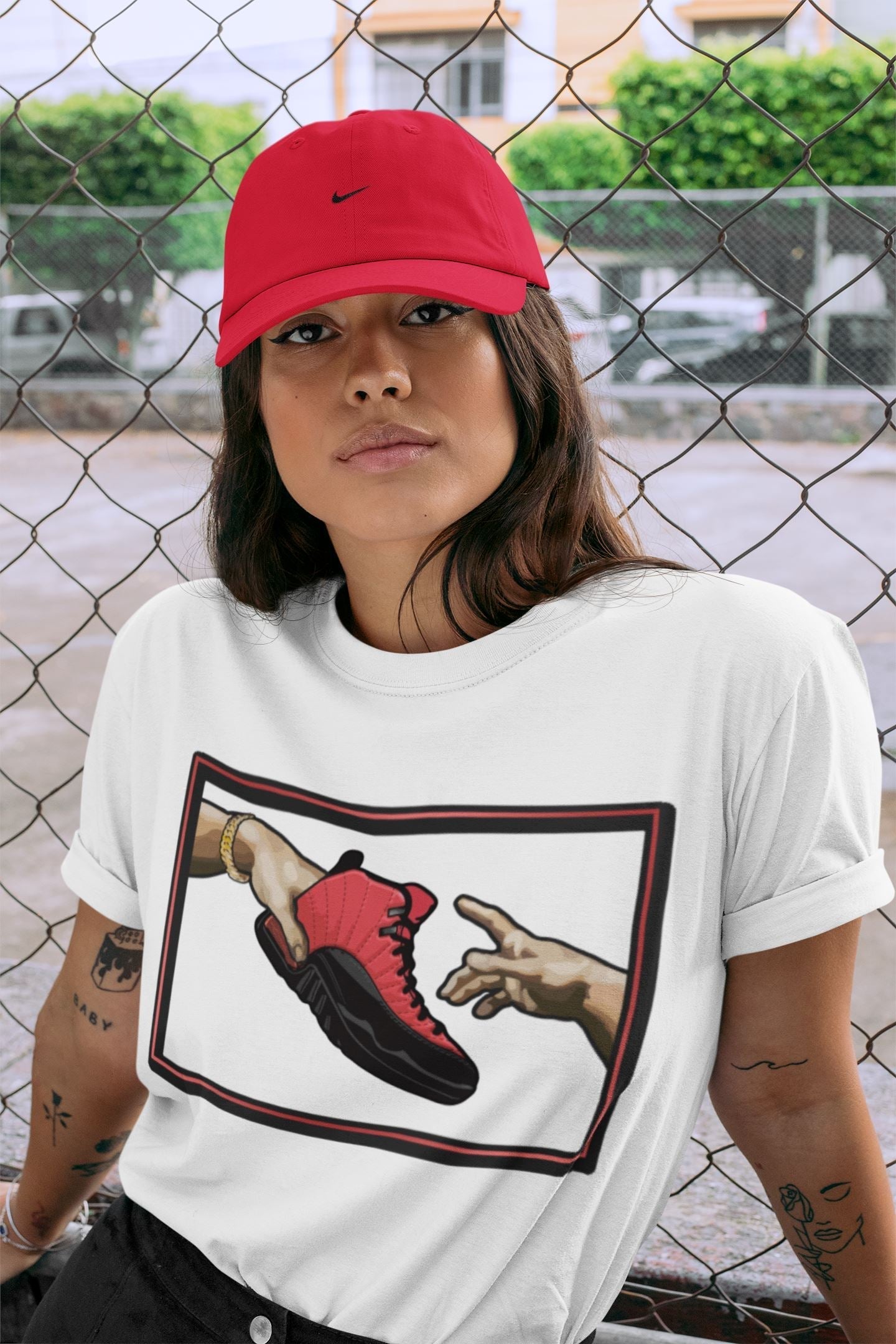 Jordan 12 Reverse Flu Game Shirt To Match Jordans Adam's Creation Sneaker Tees Jordan 12 Reverse Flu Game Drip Gear Zone Sneaker Matching Clothing Unisex Shirts