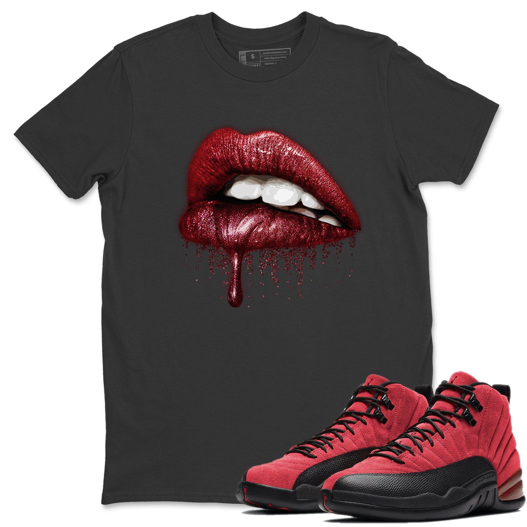 Jordan 12 Reverse Flu Game Shirt To Match Jordans Dripping Lips Sneaker Tees Jordan 12 Reverse Flu Game Drip Gear Zone Sneaker Matching Clothing Unisex Shirts