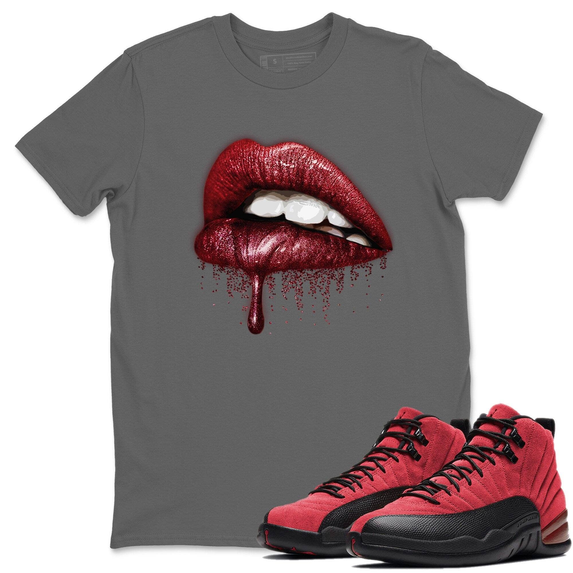 Jordan 12 Reverse Flu Game Shirt To Match Jordans Dripping Lips Sneaker Tees Jordan 12 Reverse Flu Game Drip Gear Zone Sneaker Matching Clothing Unisex Shirts