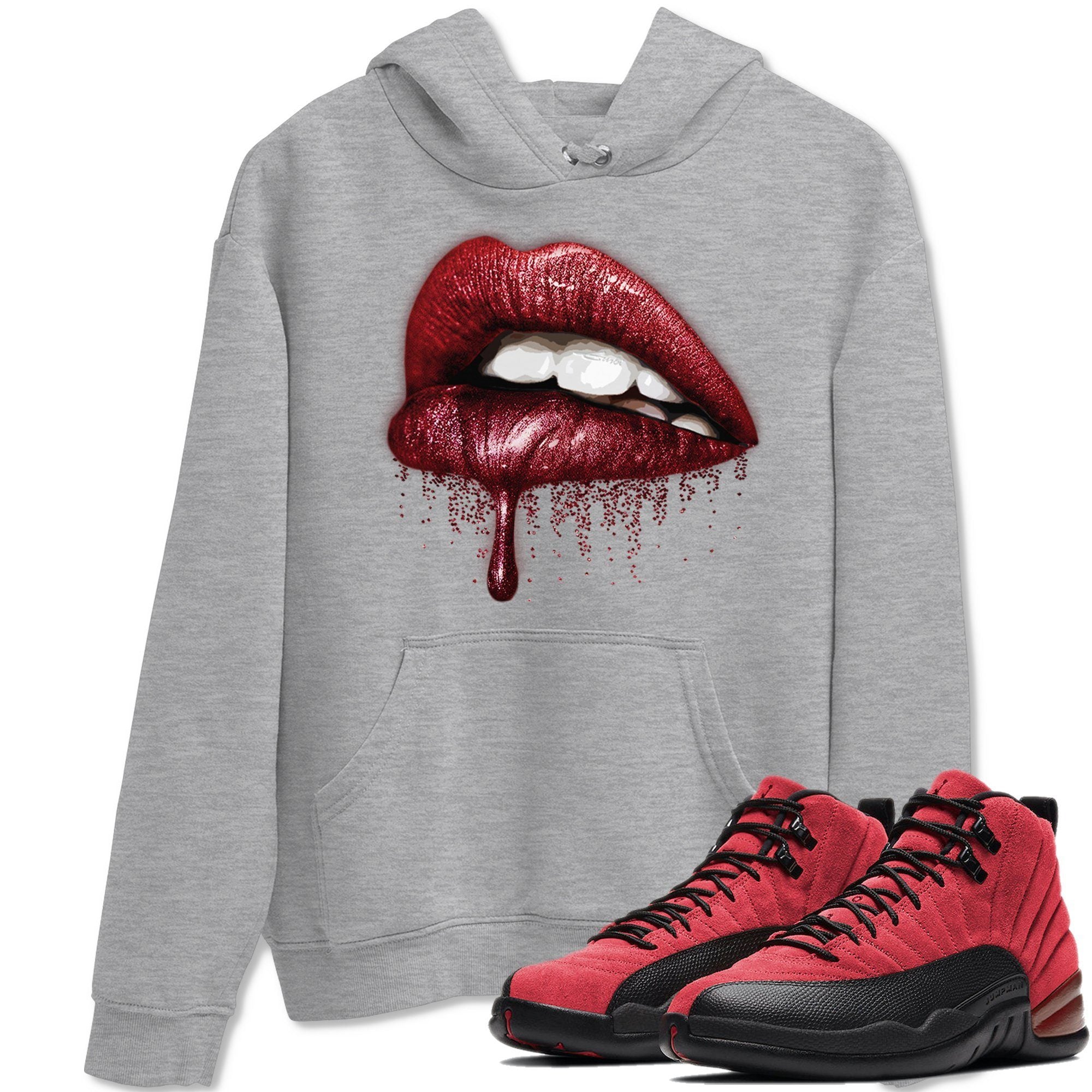 Jordan 12 Reverse Flu Game Shirt To Match Jordans Dripping Lips Sneaker Tees Jordan 12 Reverse Flu Game Drip Gear Zone Sneaker Matching Clothing Unisex Shirts