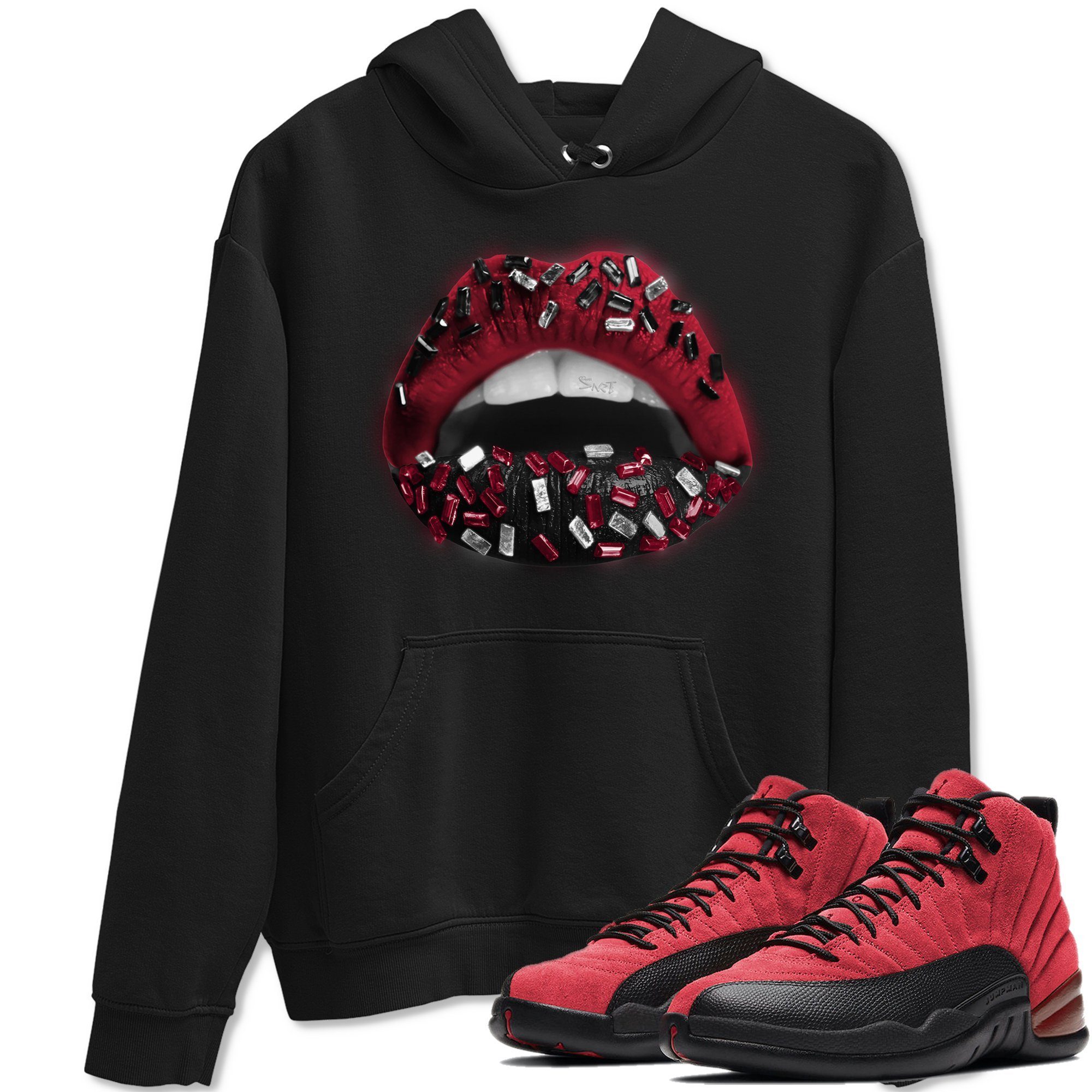 Jordan 12 Reverse Flu Game Shirt To Match Jordans Lips Jewel Sneaker Tees Jordan 12 Reverse Flu Game Drip Gear Zone Sneaker Matching Clothing Unisex Shirts