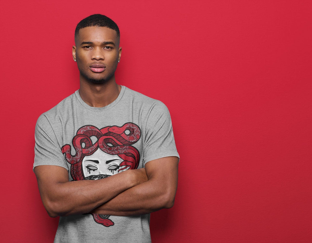 Jordan 12 Reverse Flu Game Shirt To Match Jordans Medusa Sneaker Tees Jordan 12 Reverse Flu Game Drip Gear Zone Sneaker Matching Clothing Unisex Shirts