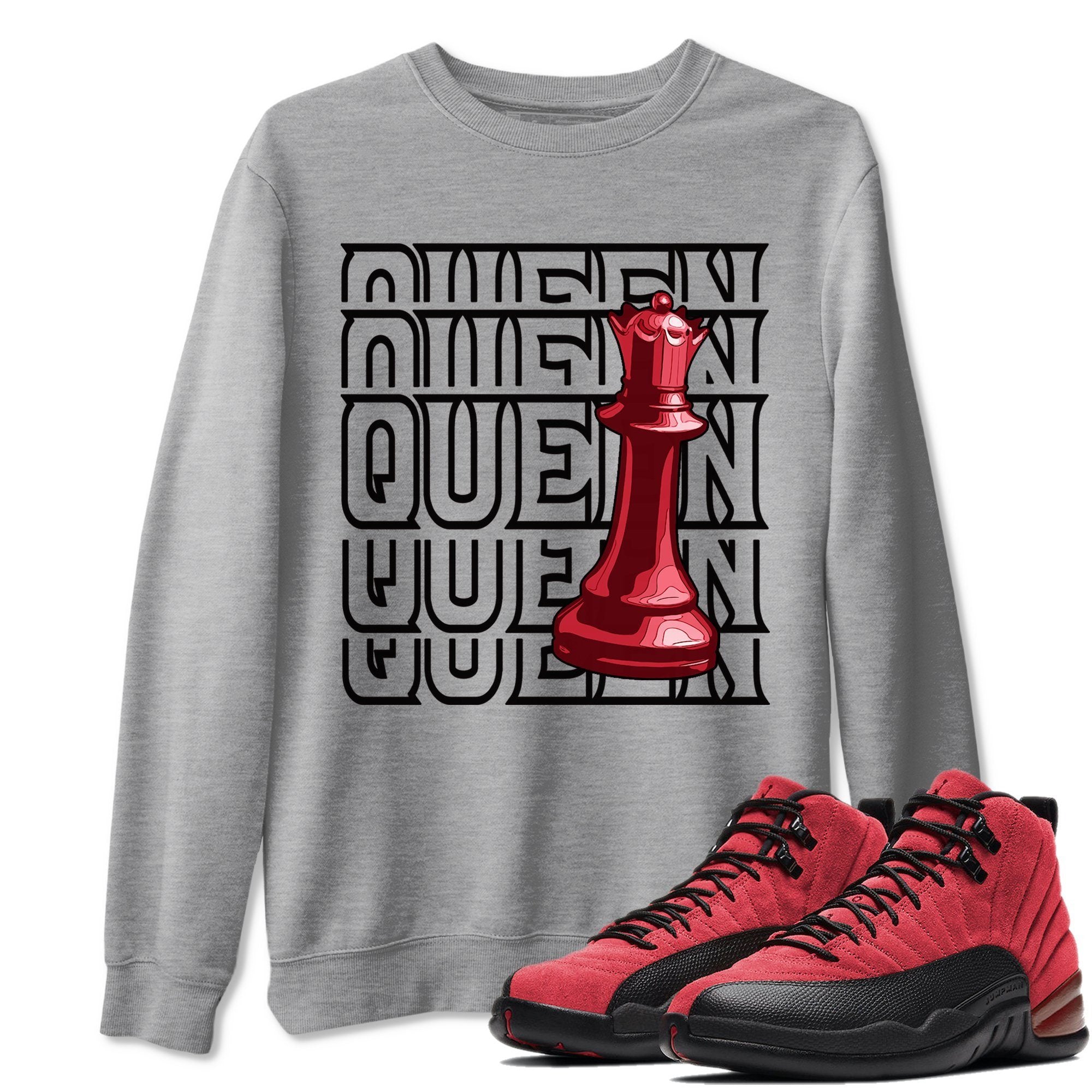 Jordan 12 Reverse Flu Game Shirt To Match Jordans Queen Sneaker Tees Jordan 12 Reverse Flu Game Drip Gear Zone Sneaker Matching Clothing Unisex Shirts