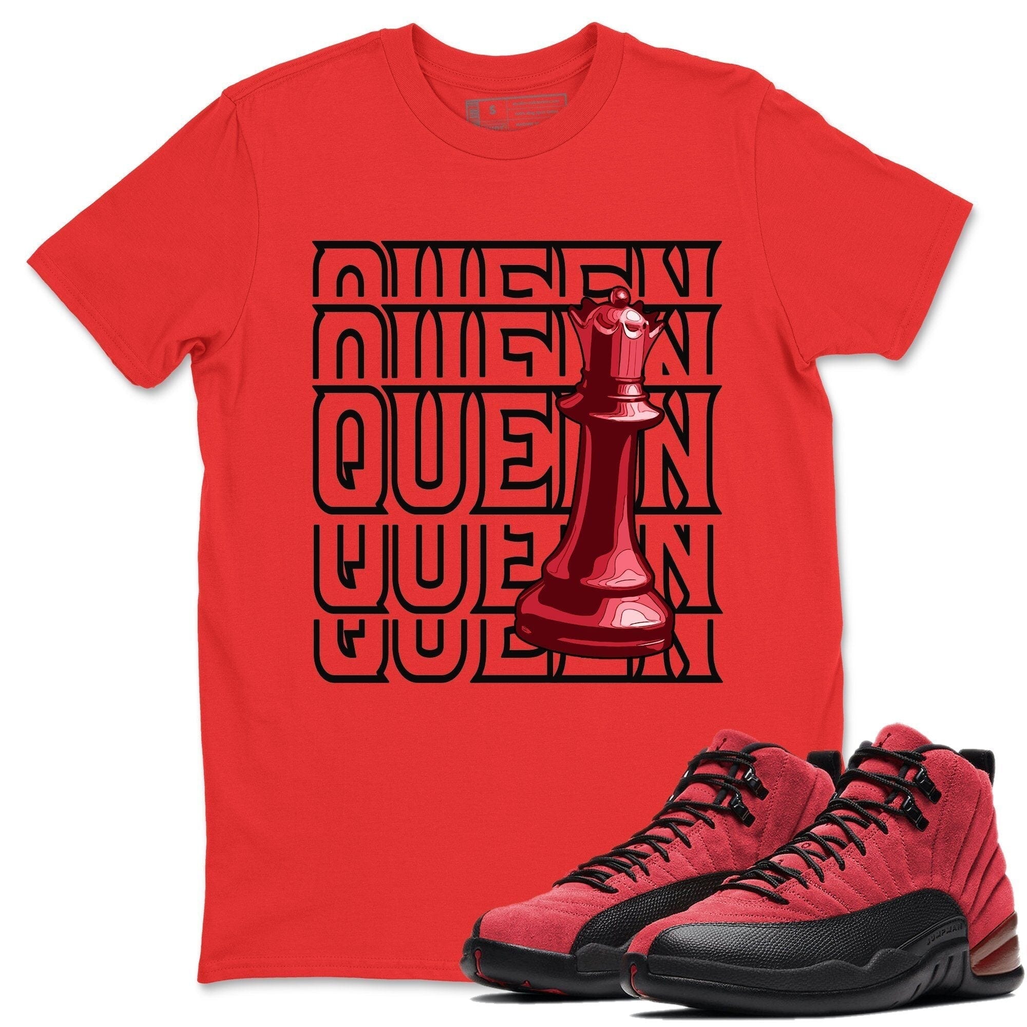 Jordan 12 Reverse Flu Game Shirt To Match Jordans Queen Sneaker Tees Jordan 12 Reverse Flu Game Drip Gear Zone Sneaker Matching Clothing Unisex Shirts