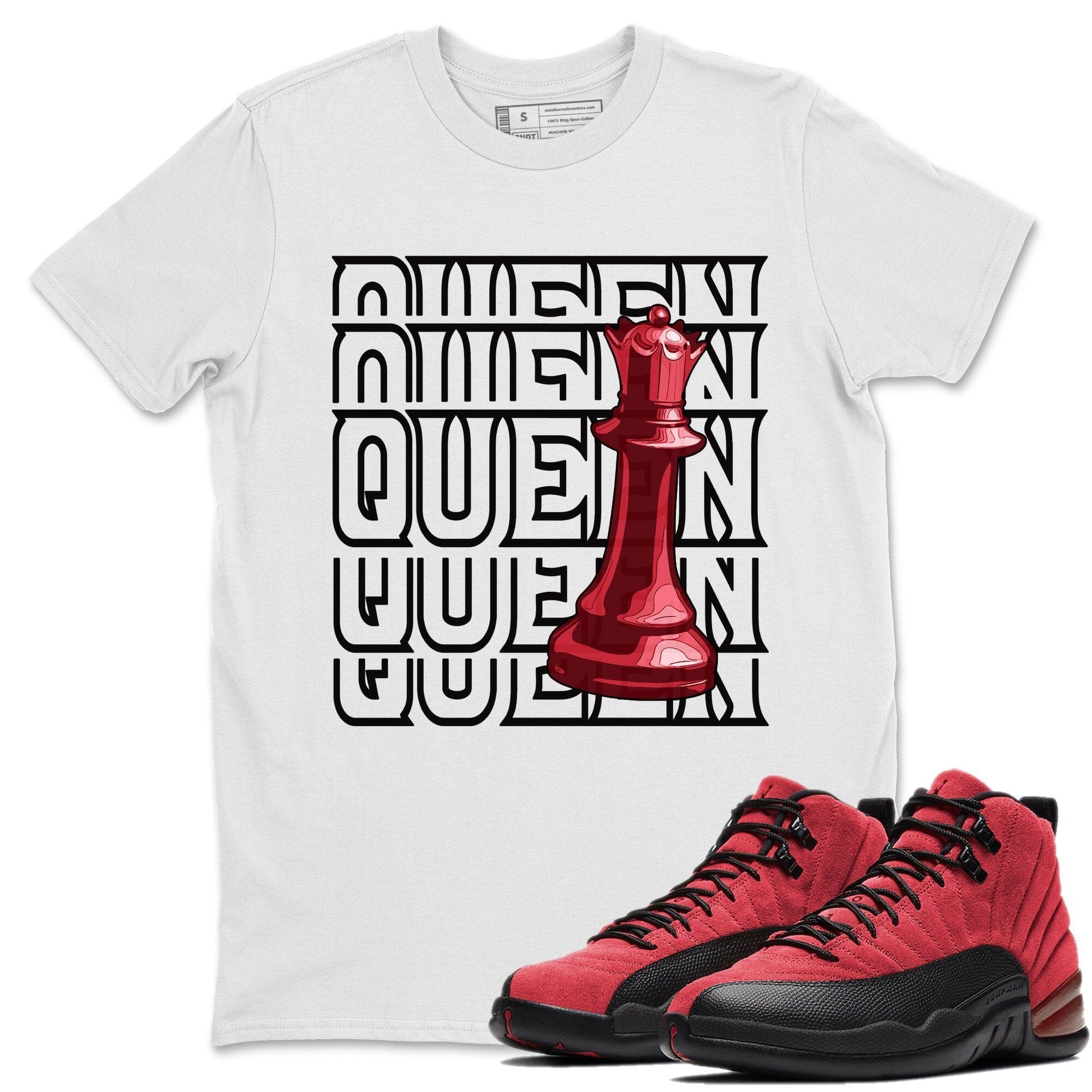Jordan 12 Reverse Flu Game Shirt To Match Jordans Queen Sneaker Tees Jordan 12 Reverse Flu Game Drip Gear Zone Sneaker Matching Clothing Unisex Shirts