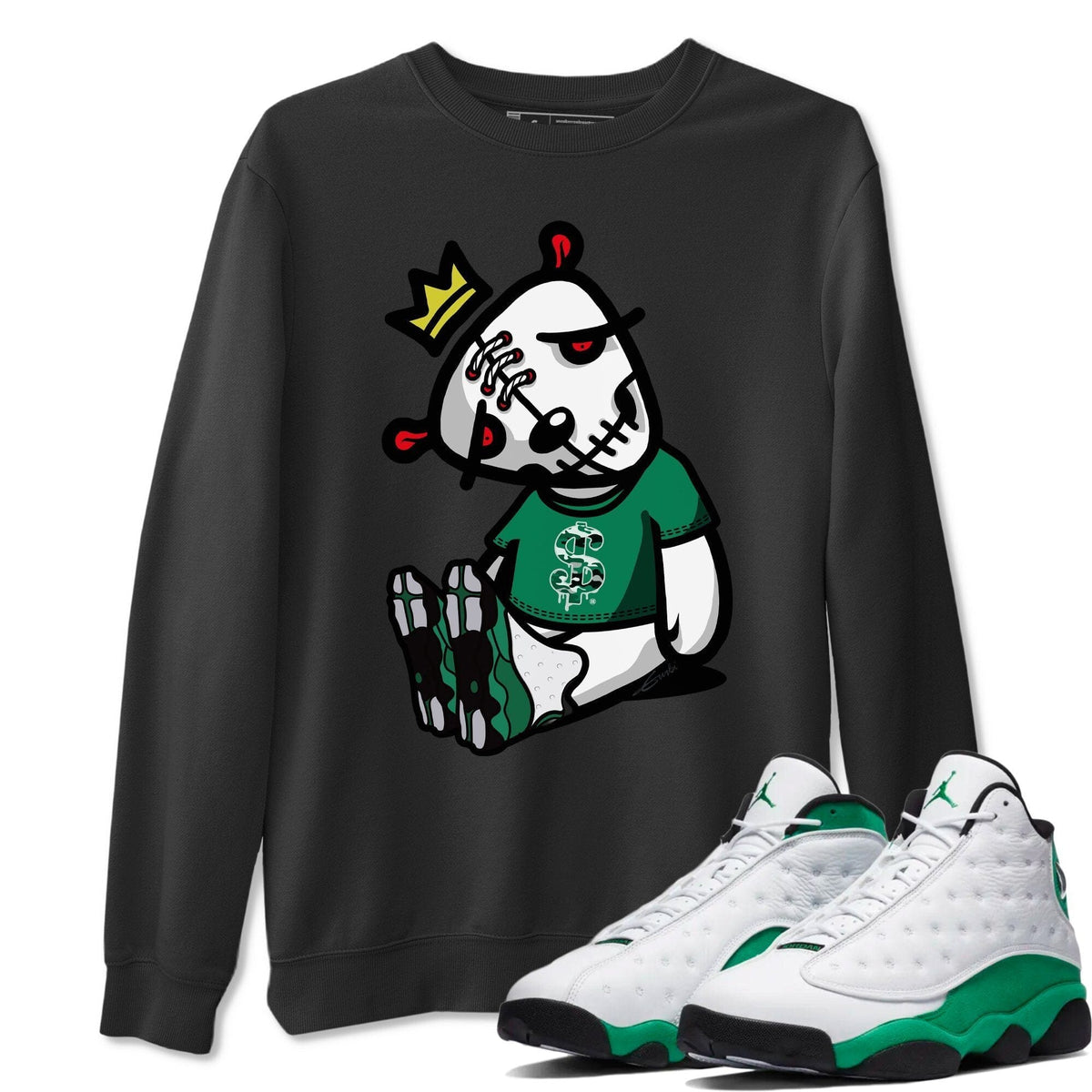Jordan 13 Lucky Green Shirt To Match Jordans Dead Dolls Sneaker Tees Jordan 13 Lucky Green Drip Gear Zone Sneaker Matching Clothing Unisex Shirts