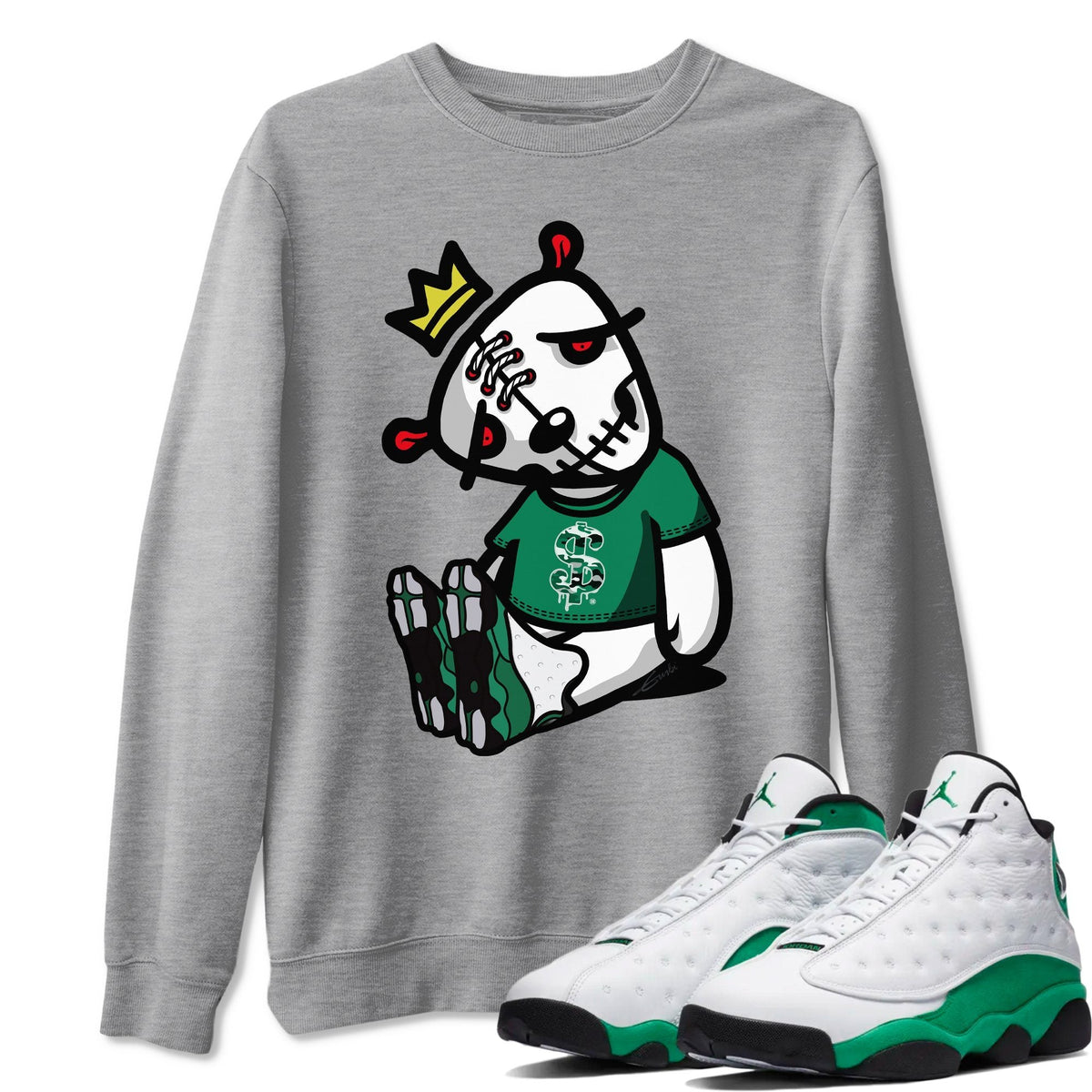 Jordan 13 Lucky Green Shirt To Match Jordans Dead Dolls Sneaker Tees Jordan 13 Lucky Green Drip Gear Zone Sneaker Matching Clothing Unisex Shirts