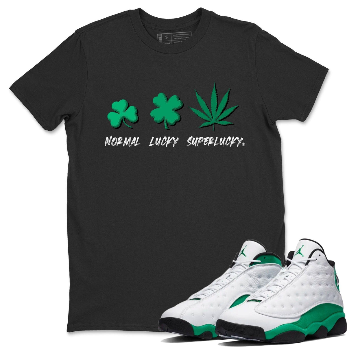 Jordan 13 Lucky Green Shirt To Match Jordans Super Lucky Sneaker Tees Jordan 13 Lucky Green Drip Gear Zone Sneaker Matching Clothing Unisex Shirts