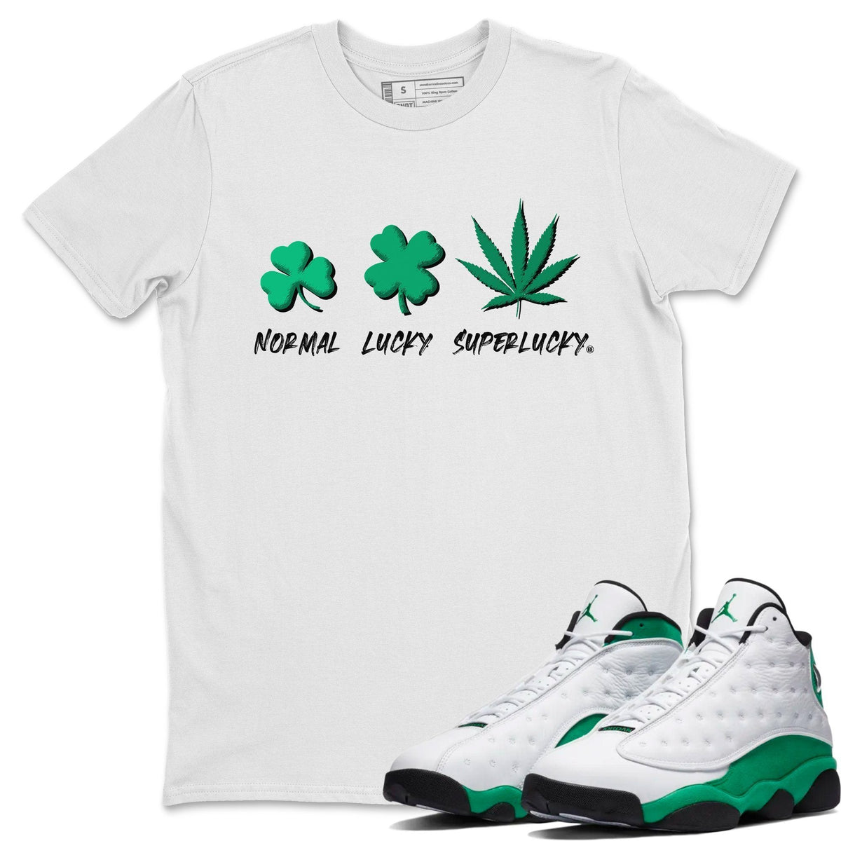 Jordan 13 Lucky Green Shirt To Match Jordans Super Lucky Sneaker Tees Jordan 13 Lucky Green Drip Gear Zone Sneaker Matching Clothing Unisex Shirts