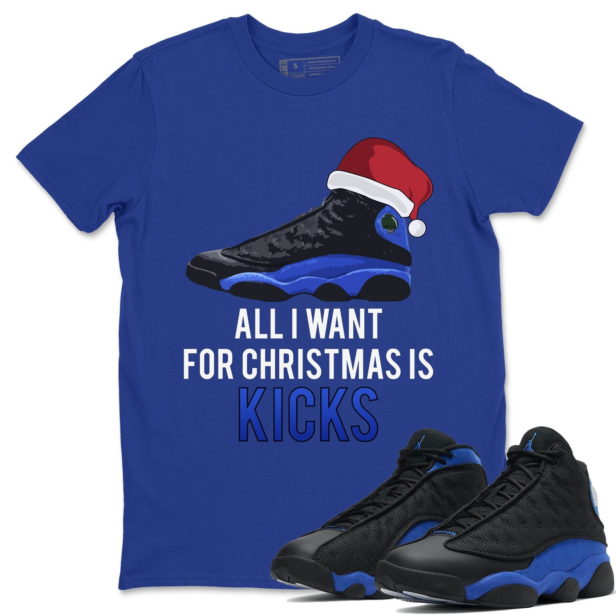 Jordan 13 Hyper Royal Shirt To Match Jordans All i Want For Christmas is Kicks Sneaker Tees Jordan 13 Hyper Royal Drip Gear Zone Sneaker Matching Clothing Unisex Shirts