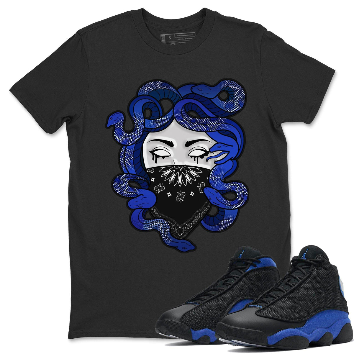 Jordan 13 Hyper Royal Shirt To Match Jordans Medusa Sneaker Tees Jordan 13 Hyper Royal Drip Gear Zone Sneaker Matching Clothing Unisex Shirts
