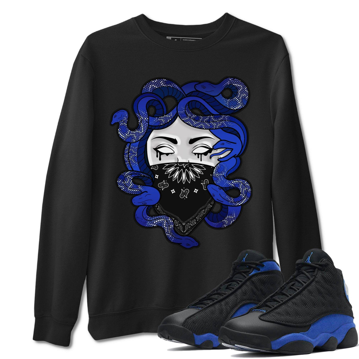 Jordan 13 Hyper Royal Shirt To Match Jordans Medusa Sneaker Tees Jordan 13 Hyper Royal Drip Gear Zone Sneaker Matching Clothing Unisex Shirts