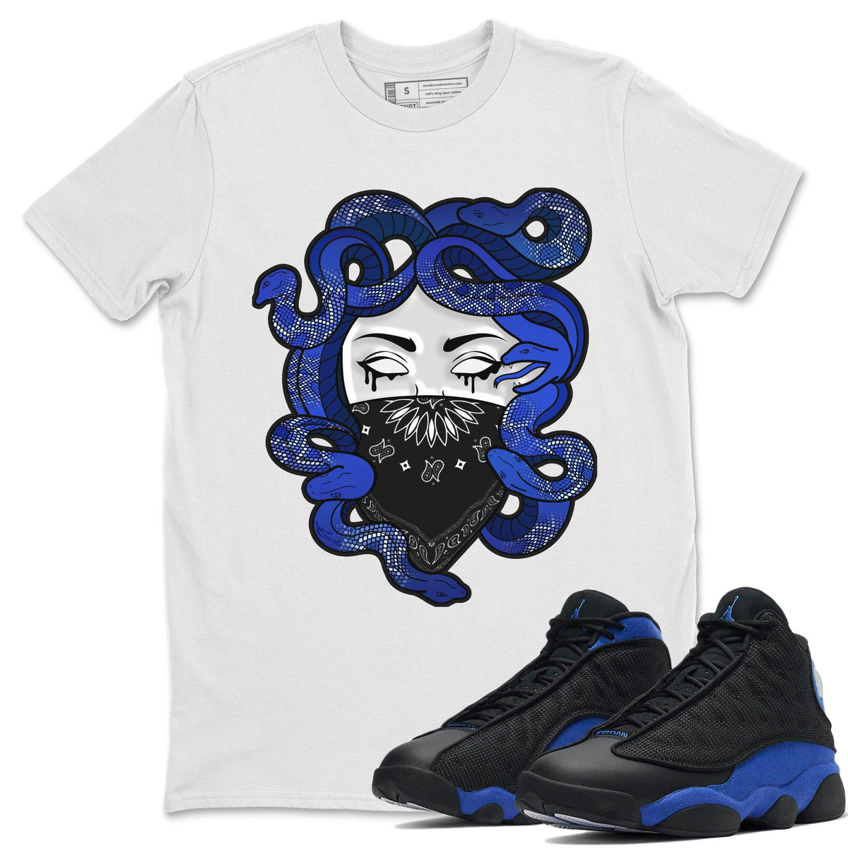 Jordan 13 Hyper Royal Shirt To Match Jordans Medusa Sneaker Tees Jordan 13 Hyper Royal Drip Gear Zone Sneaker Matching Clothing Unisex Shirts