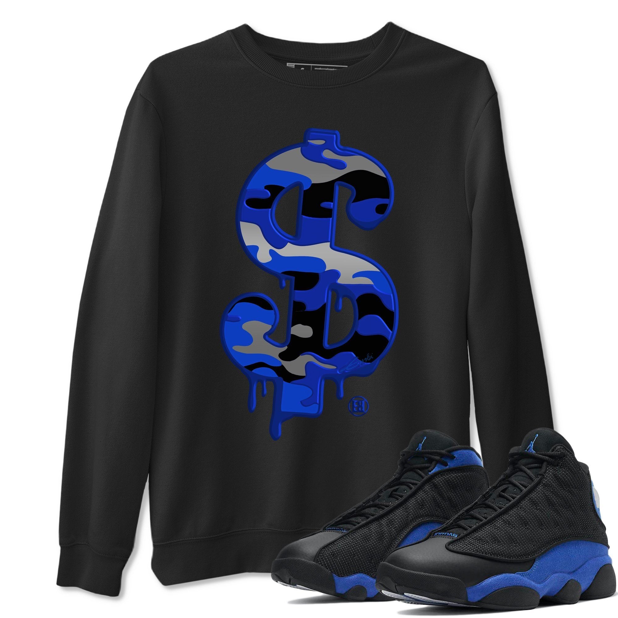 Jordan 13 Hyper Royal Shirt To Match Jordans Dollar Camo Sneaker Tees Jordan 13 Hyper Royal Drip Gear Zone Sneaker Matching Clothing Unisex Shirts