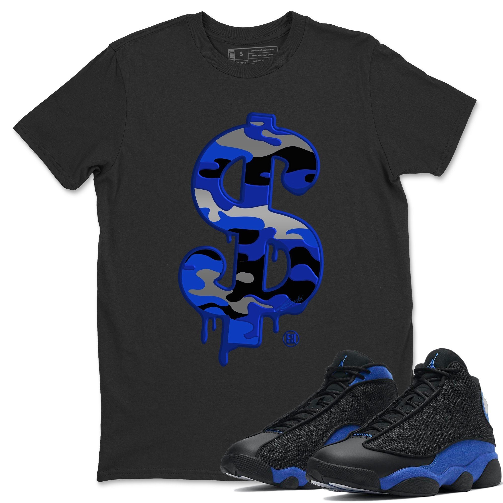 Jordan 13 Hyper Royal Shirt To Match Jordans Dollar Camo Sneaker Tees Jordan 13 Hyper Royal Drip Gear Zone Sneaker Matching Clothing Unisex Shirts